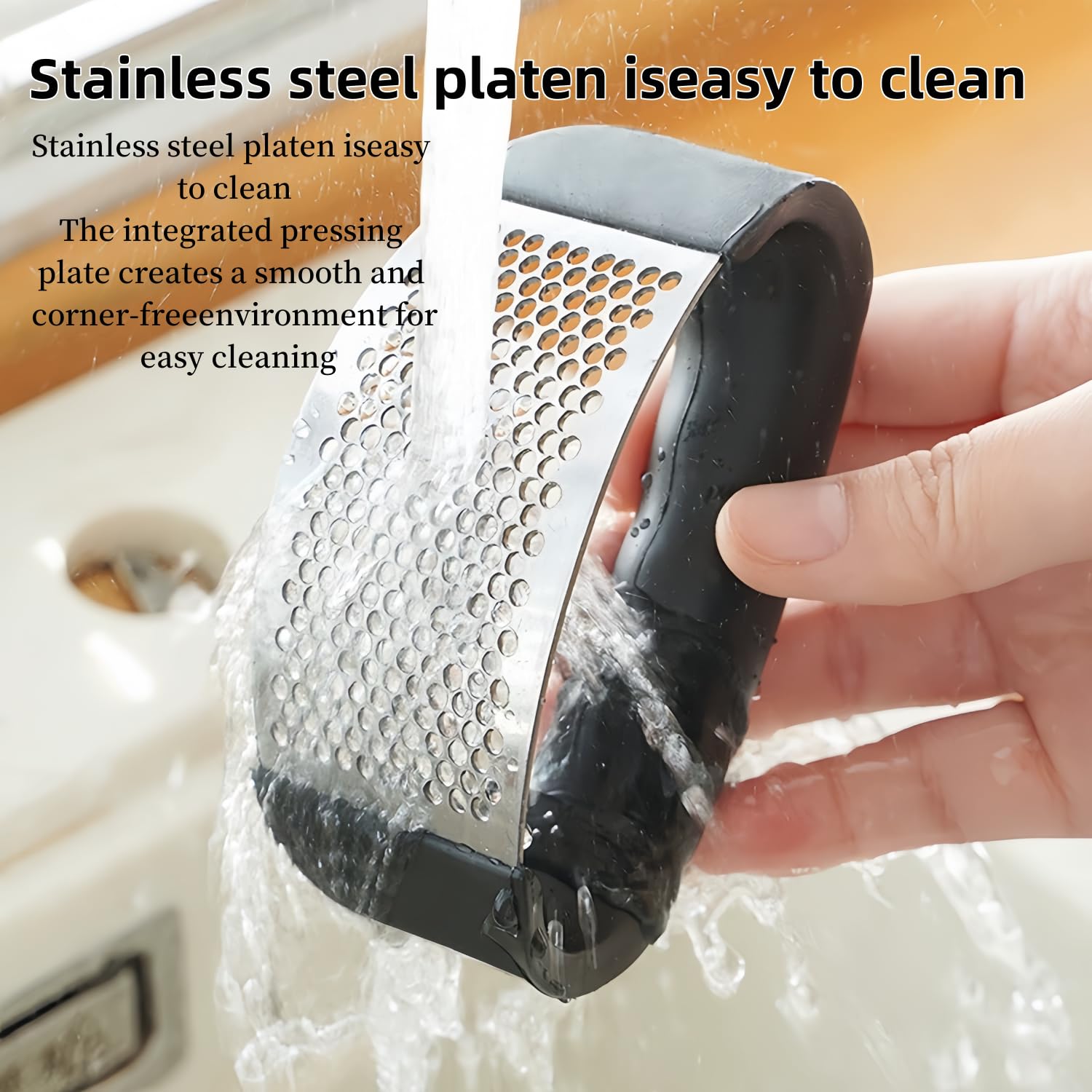 Premium 304 Stainless Steel Garlic Press Rocker - Heavy Duty Garlic Crusher & Mincer for Effortless Peeling - Perfect for Kitchen, Cooking, and Meal Prep