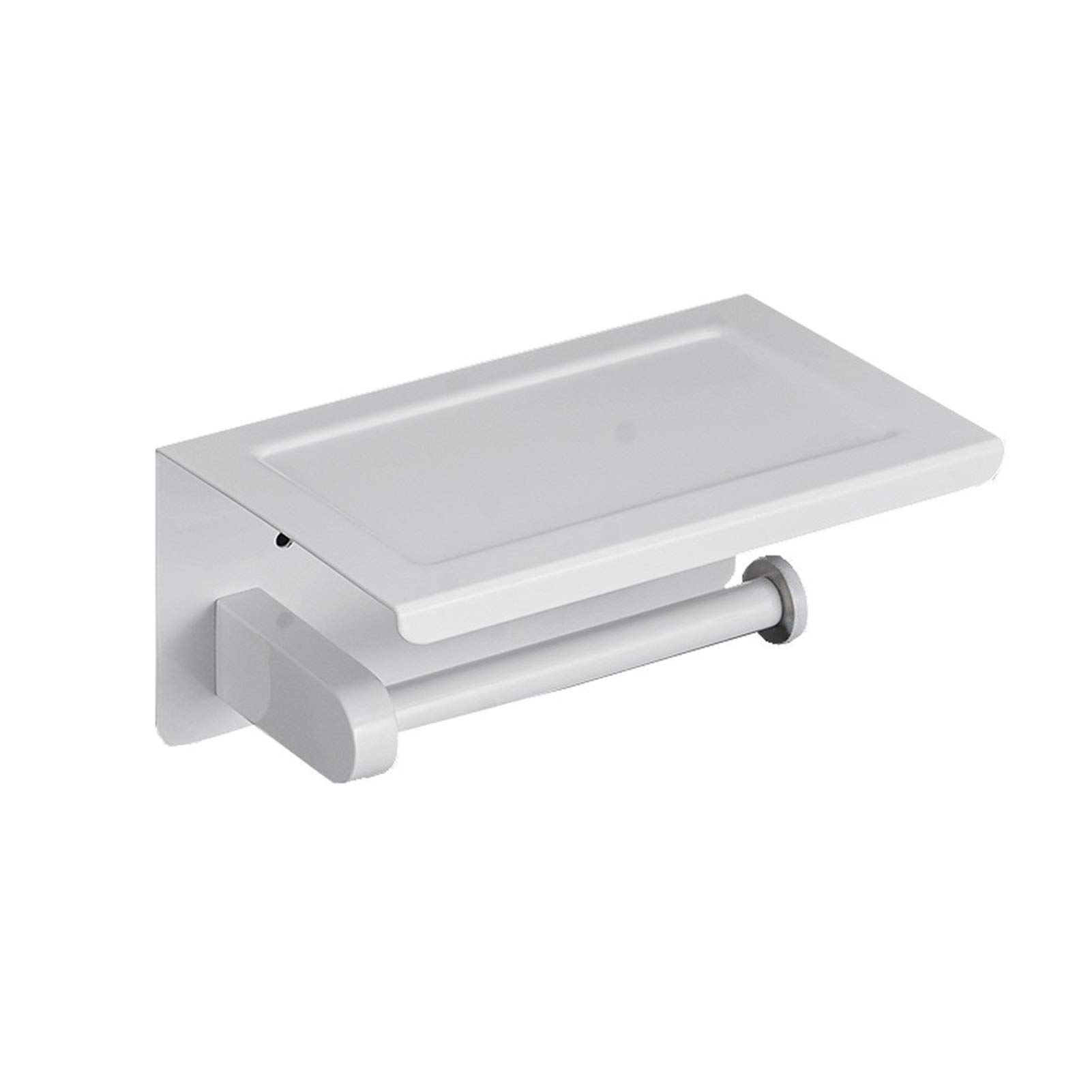 Stainless Steel Punch-Free Toilet Paper Holder & Storage Shelf - Bathroom Tissue Roll Organizer with Mobile Phone Rack - Perfect for Small Spaces, RVs & Home Decor