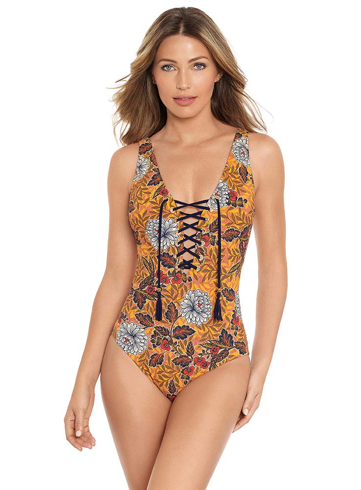 Women's One Piece Swimsuit - Rhiannon Gypsy Plunge Neckline Soft Cup Bathing Suit for Beach, Pool & Vacation | Sexy & Comfortable Swimwear