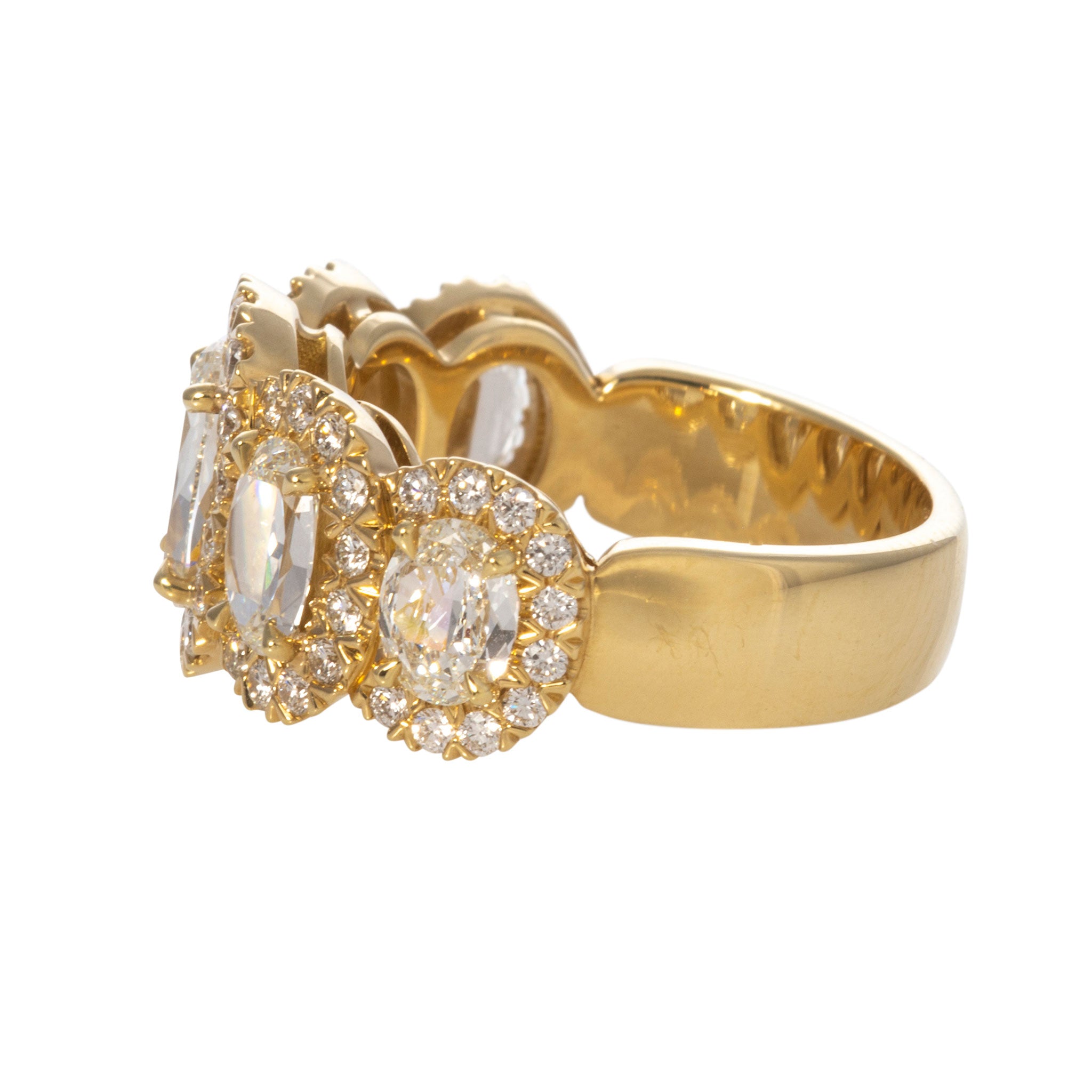 2.67ctw L’Amour Crisscut Oval Diamond Five Stone Halo Engagement Ring - Perfect for Proposals, Anniversaries & Special Occasions