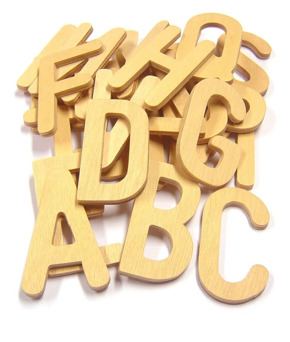 Major Brushes Wooden Alphabet Stencils - 26 Uppercase Letters for DIY Crafts, Home Decor & Classroom Learning | Perfect for Painting, Scrapbooking & Kids Educational Activities