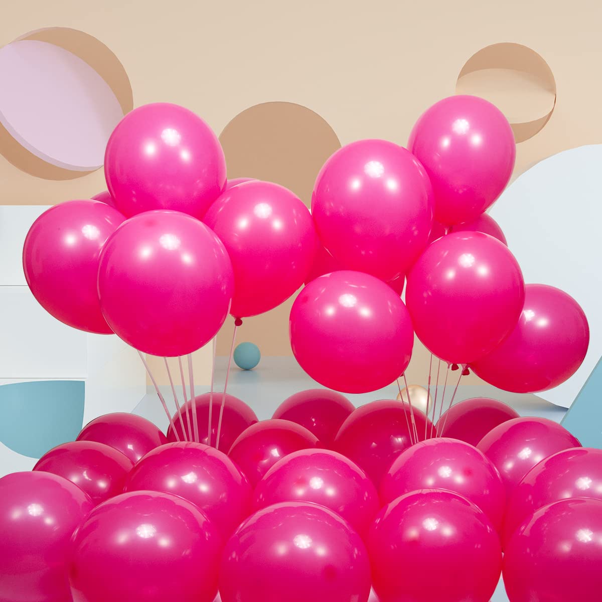 300 Pack 12 Inch Dark Pink Latex Balloons - Bulk Party Balloons for Birthday, Wedding, Baby Shower & Holiday Decorations - Perfect for Indoor & Outdoor Events