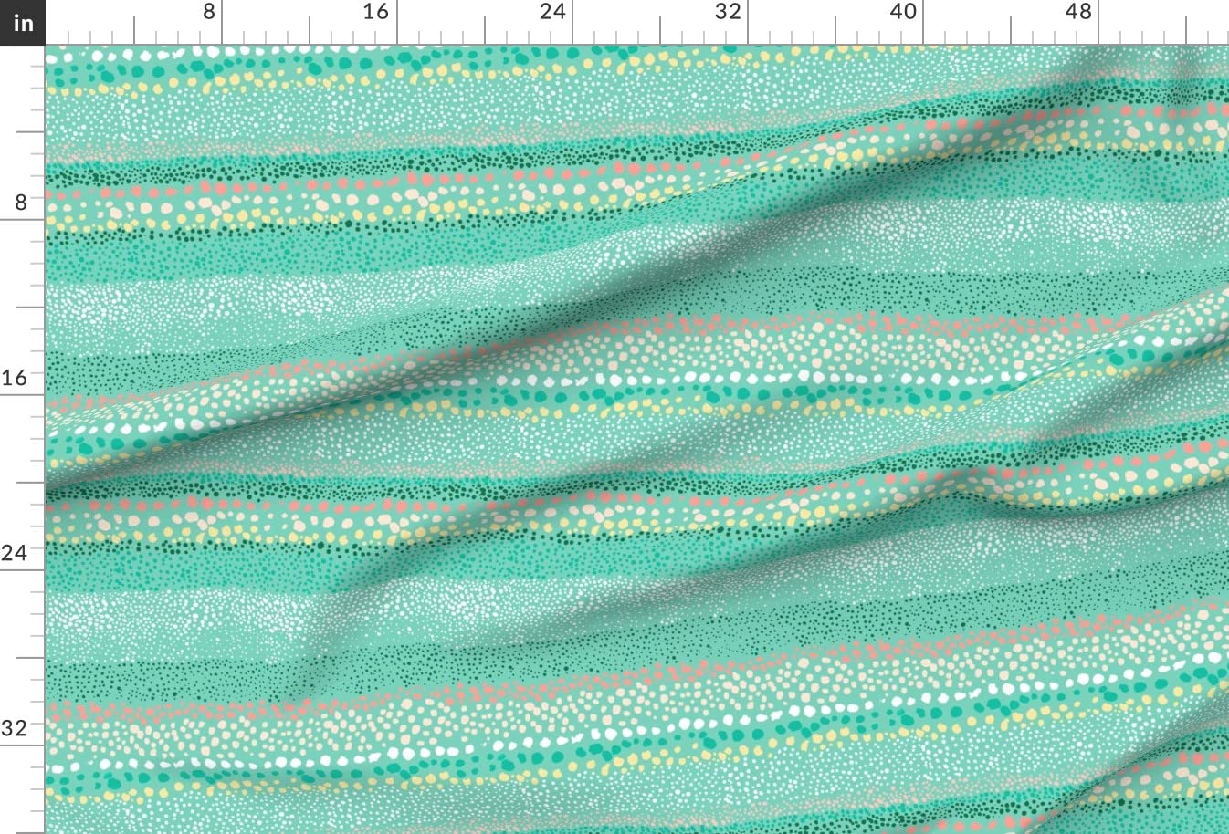 Little Textured Dots Green Circles Abstract Mint Stripes Printed Minky Fabric by The Yard - Soft Baby Blanket Material for Sewing, Quilt Backing & Plush Toys - Perfect for DIY Nursery Decor, Kids Room Projects & Handmade Gifts