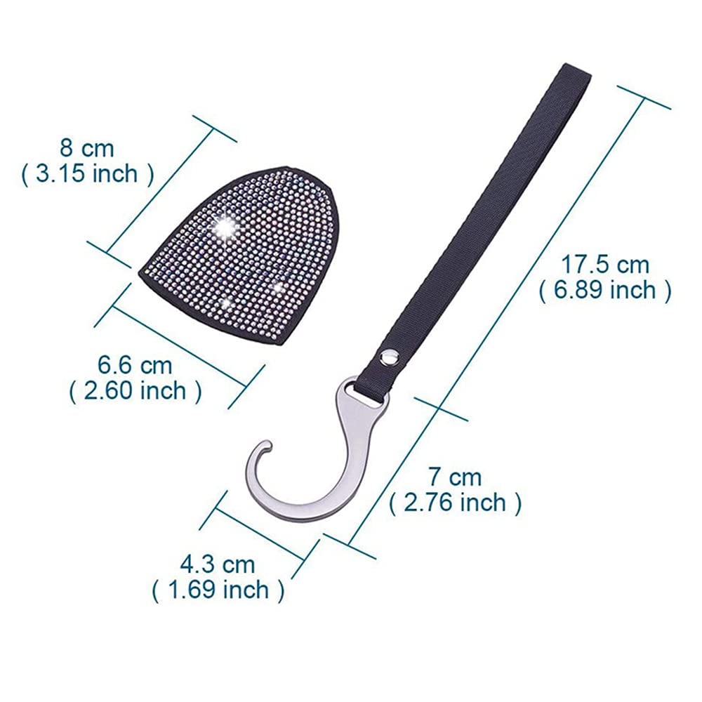 2 Pack Stylish Bling Car Headrest Hooks - Premium Silver Purse Hangers for Women | Perfect for Hanging Handbags, Totes & Shopping Bags While Driving