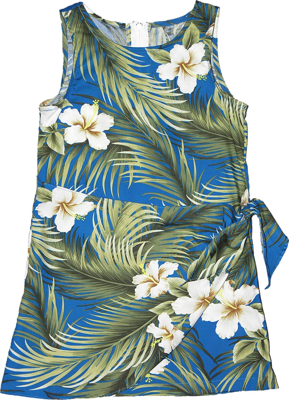 RJC Girls White Hibiscus Print Sarong Dress - Flowy Beach Cover Up for Summer Vacation & Tropical Pool Party