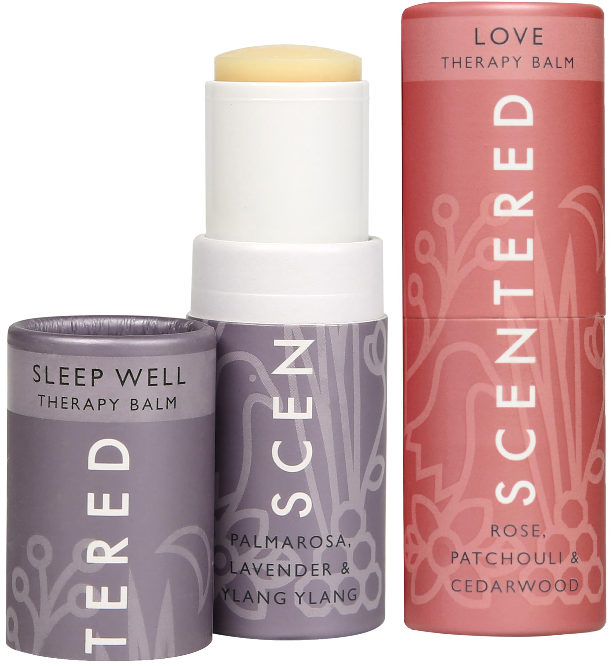 Scentered Aromatherapy Balm Stick Duo for Sleep & Stress Relief - Roll-On Essential Oil Blends with Rose, Lavender & Ylang Ylang - Natural Relaxation Gift for Women - Perfect for Bedtime, Travel & Self-Care Moments