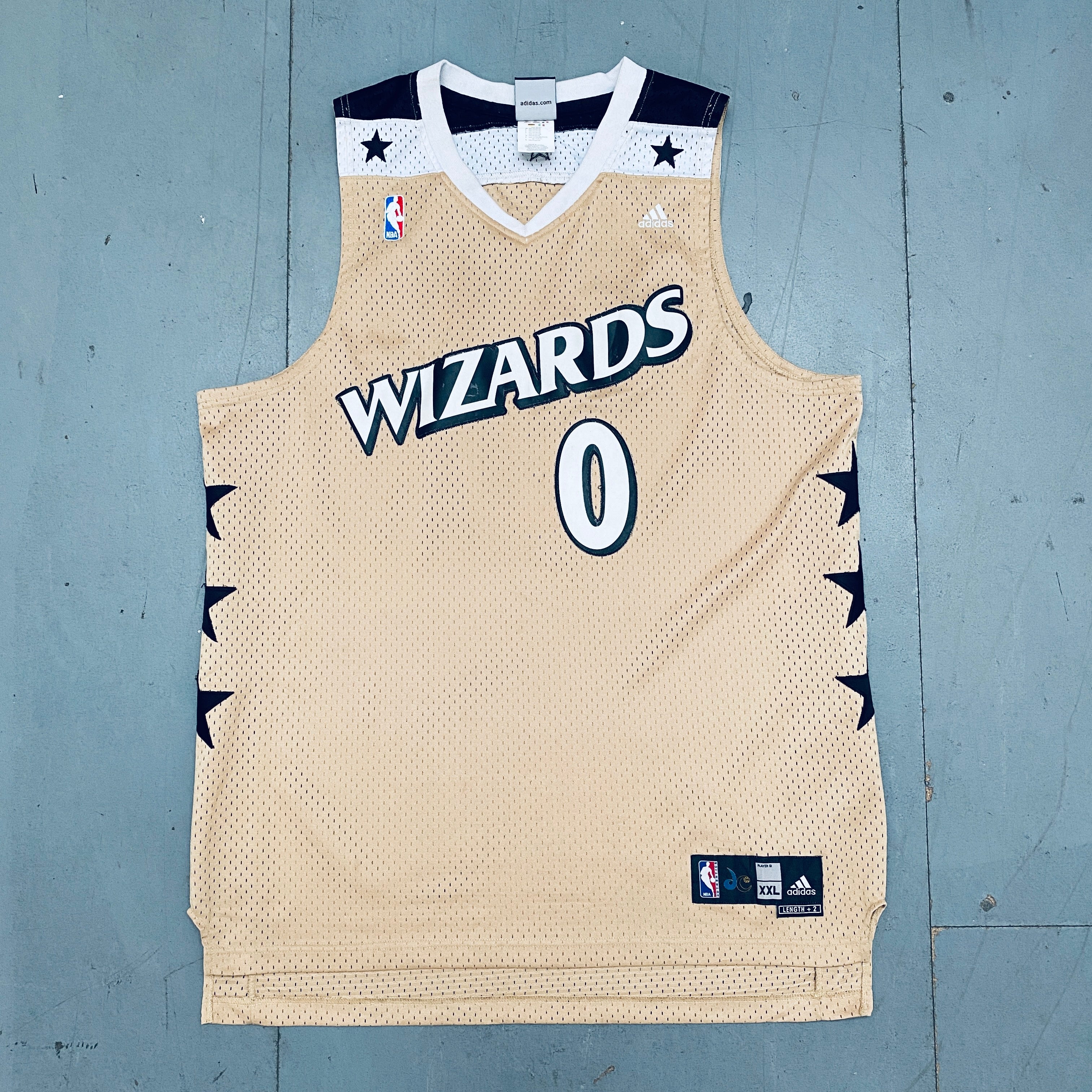 Authentic Washington Wizards Gilbert Arenas 2006-07 Gold Adidas Stitched NBA Jersey - XXL Size for Basketball Fans & Collectors - Perfect for Games, Events, and Sports Memorabilia Display