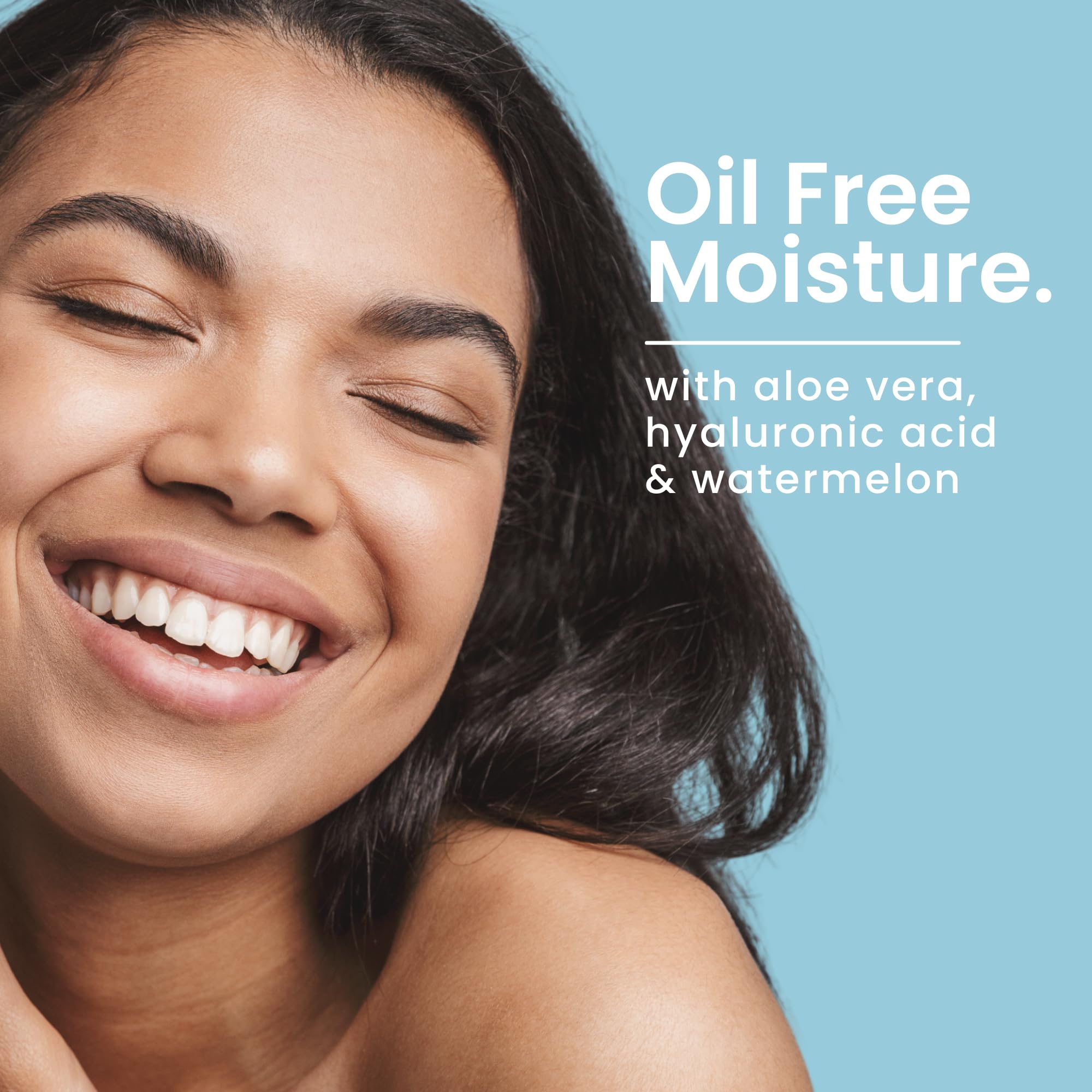 Oil-Free Hydrating Face Moisturizer for Oily Skin with Hyaluronic Acid, Watermelon & Aloe Vera | Non-Greasy Daily Facial Gel Lotion | 4 oz by Natural Outcome | Perfect for Day & Night Skincare Routine, Makeup Base & Summer Hydration