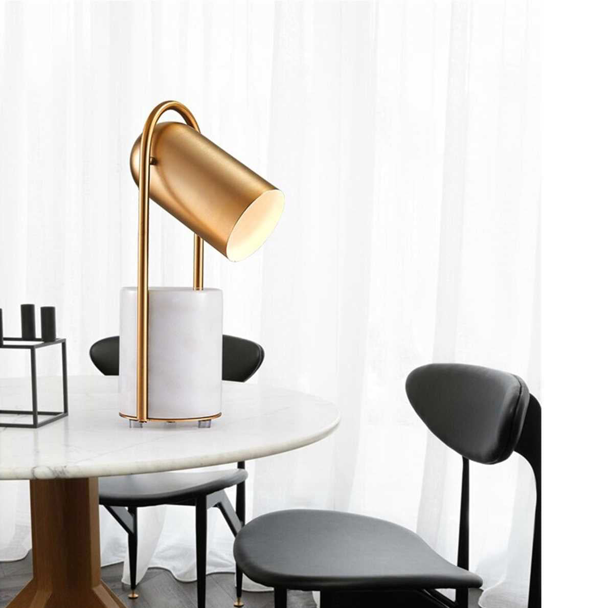 Modern Canister Table Lamp - Adjustable LED Desk Light for Home Office, Bedroom & Living Room - Stylish Nightstand Lamp with Dimmable Warm White Light for Reading & Relaxing
