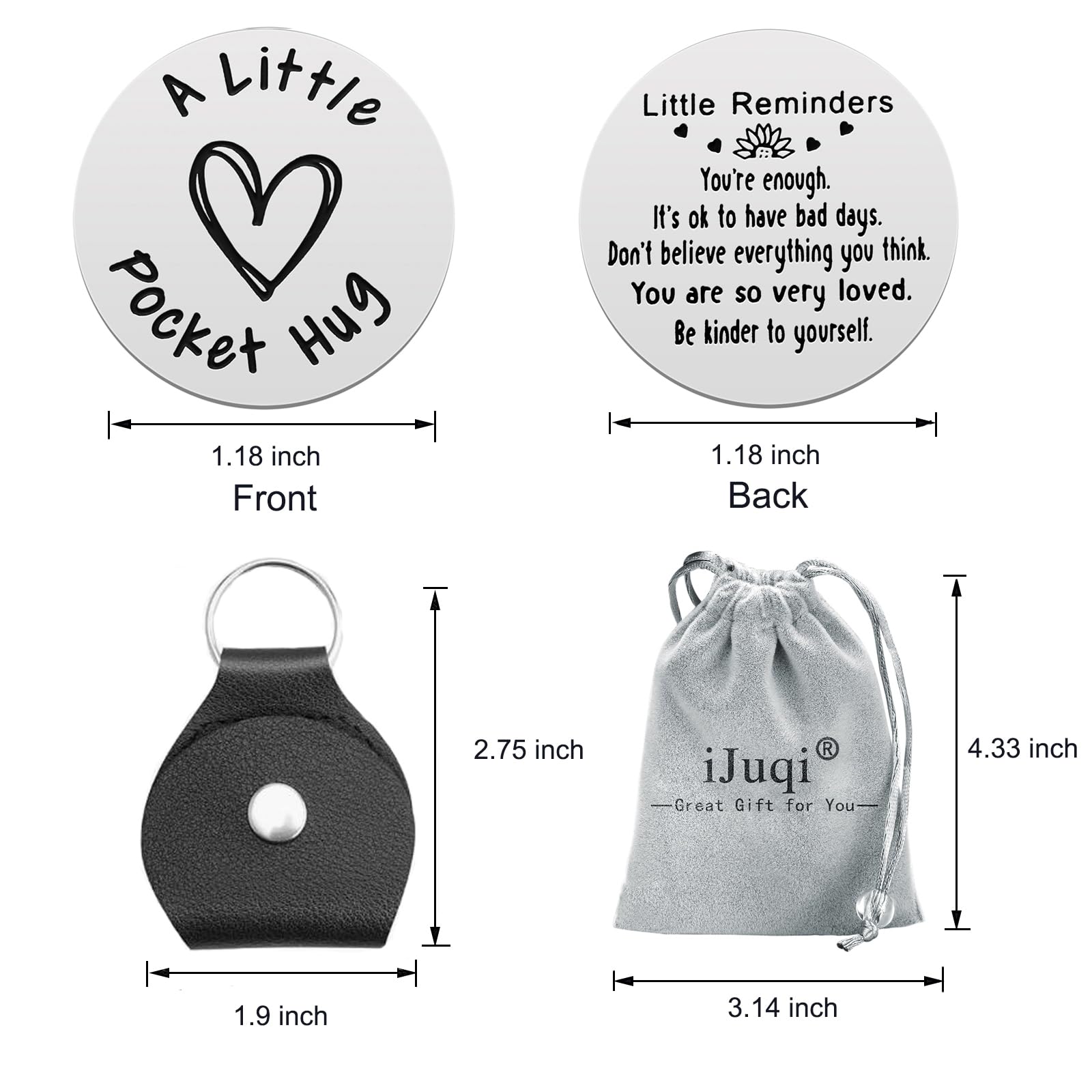 iJuqi Inspirational Keychain for Women - Self Care Mental Health Gift, Motivational Little Reminders for Christmas & Birthday (Perfect for Nurses, Therapists, Friends & Daily Encouragement)