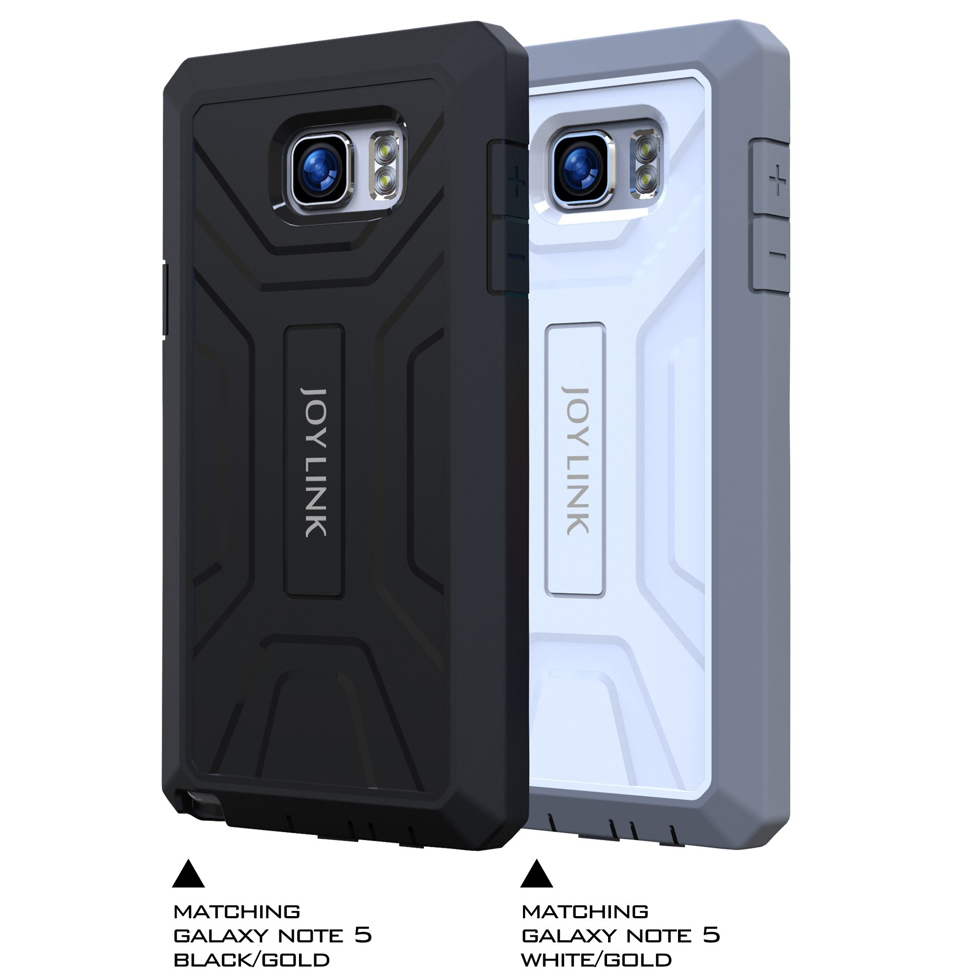 Samsung Galaxy Note 5 Protective Case with Built-in Screen Protector - Shockproof Slim Cover for Note 5 Phone - Perfect for Work, Travel & Everyday Use (White)