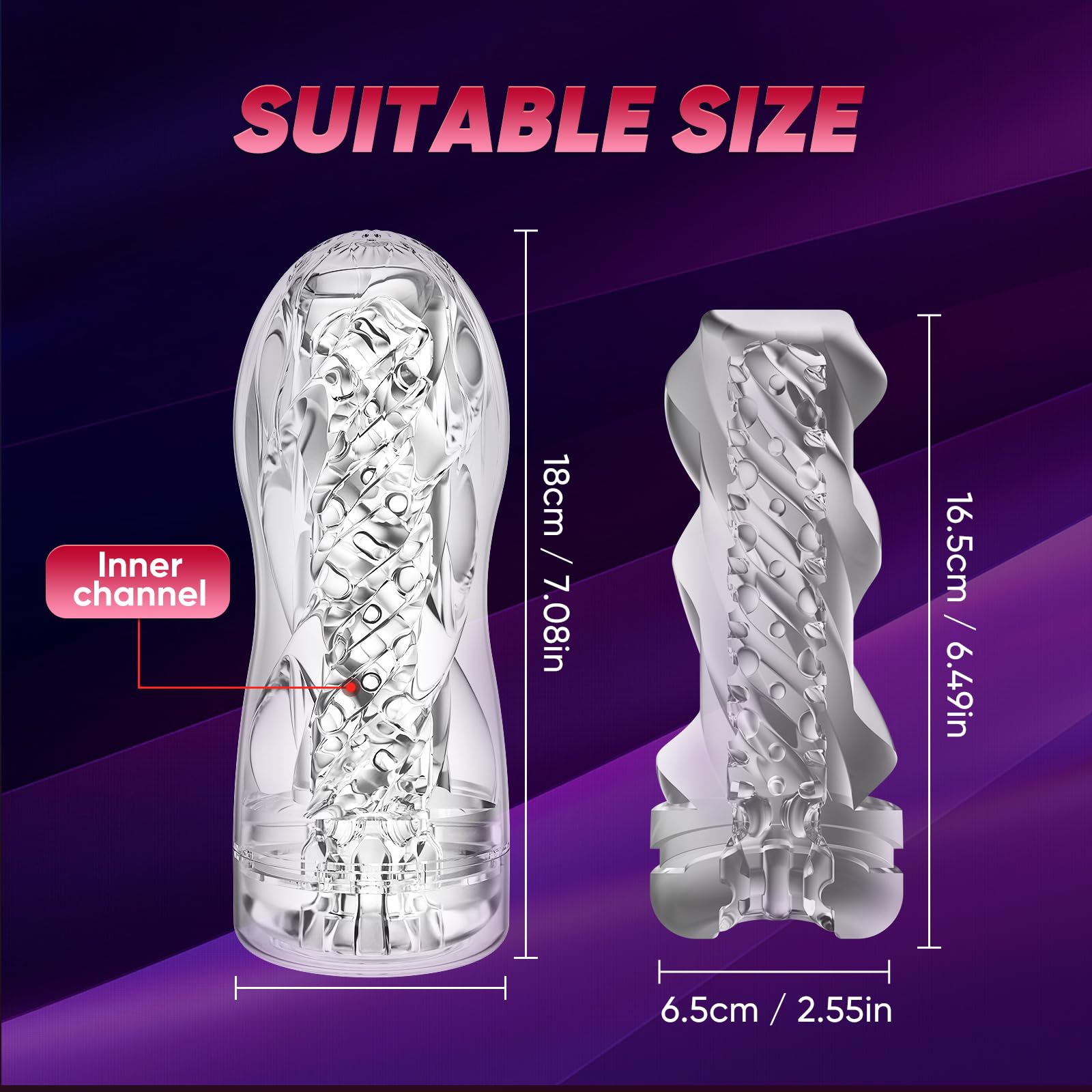 Realistic Ultra-Soft Male Masturbator - Reusable Handheld Stroker Sleeve with Textured Stimulation | TPE Penis Sex Toy for Men | Perfect for Solo Play, Couples Fun & Discreet Pleasure