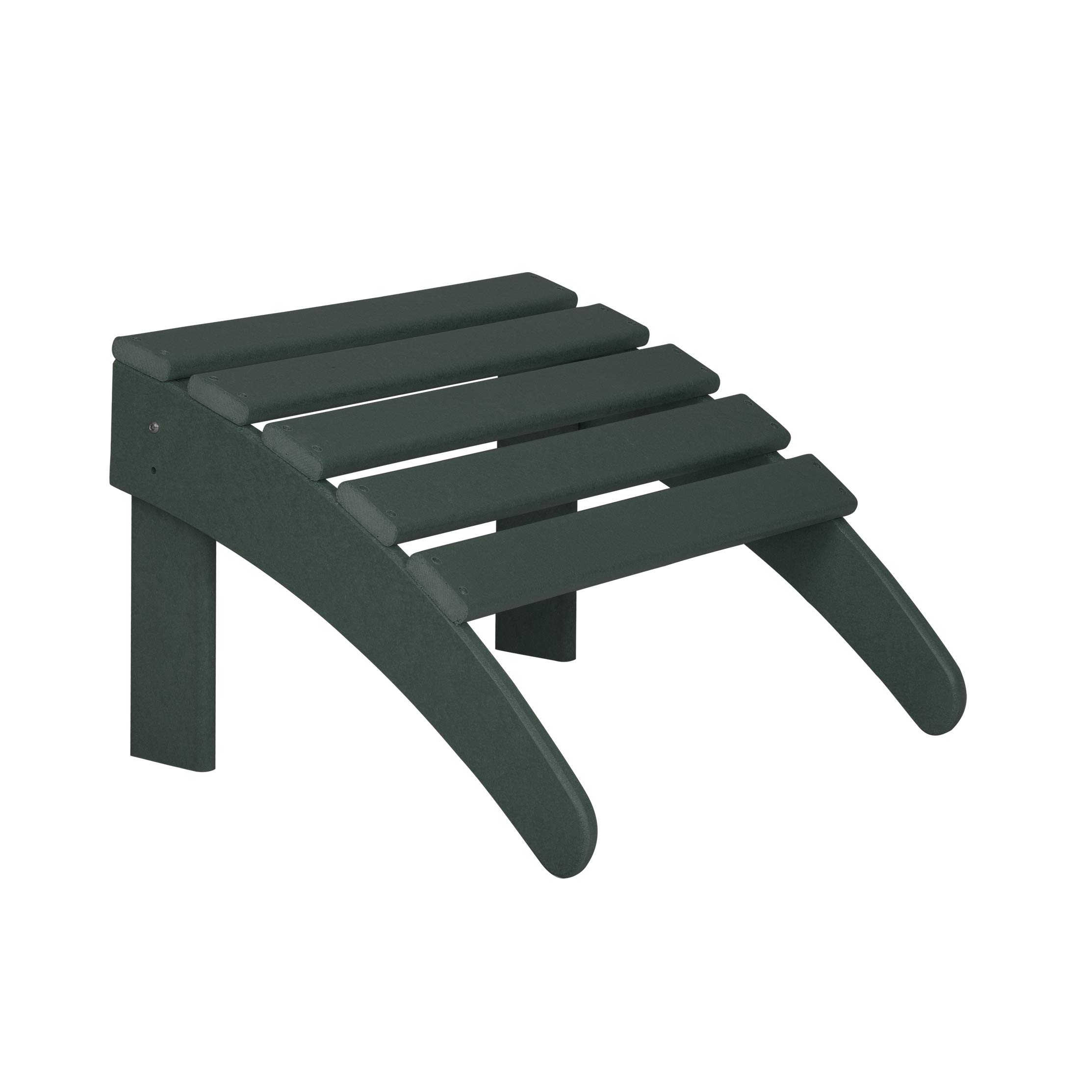 WestinTrends Malibu 2-Piece Outdoor Lounge Chair Set with Ottoman - All-Weather Poly Lumber Adirondack Chairs for Patio, Poolside, Garden, Backyard & Beach - Dark Green - Perfect for Relaxing in Sun or Shade