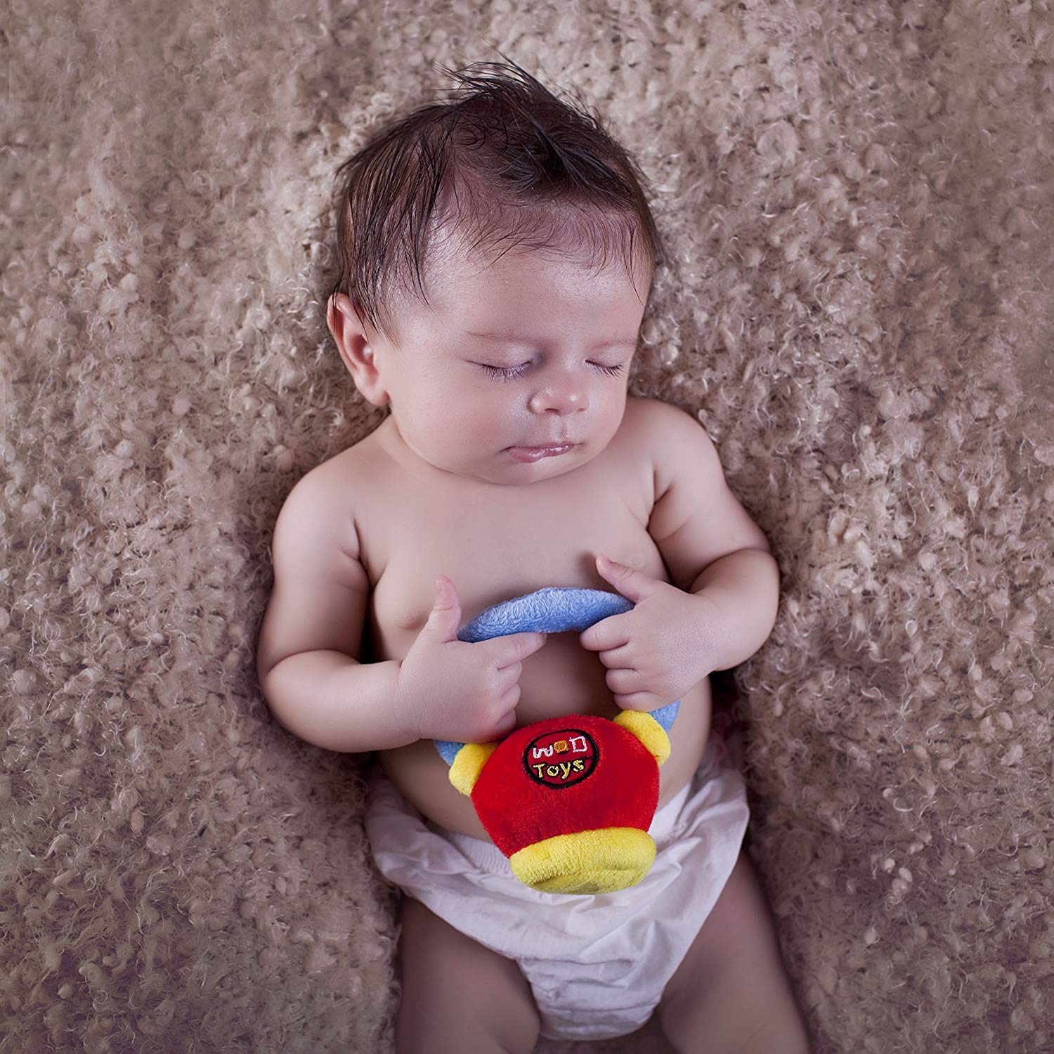 WOD Toys® Baby Fitness Plush Set with Rattles & Sensory Sounds - Safe & Durable Developmental Toys for Newborns 0-12 Months - Perfect for Tummy Time, Sensory Play & Early Learning Activities