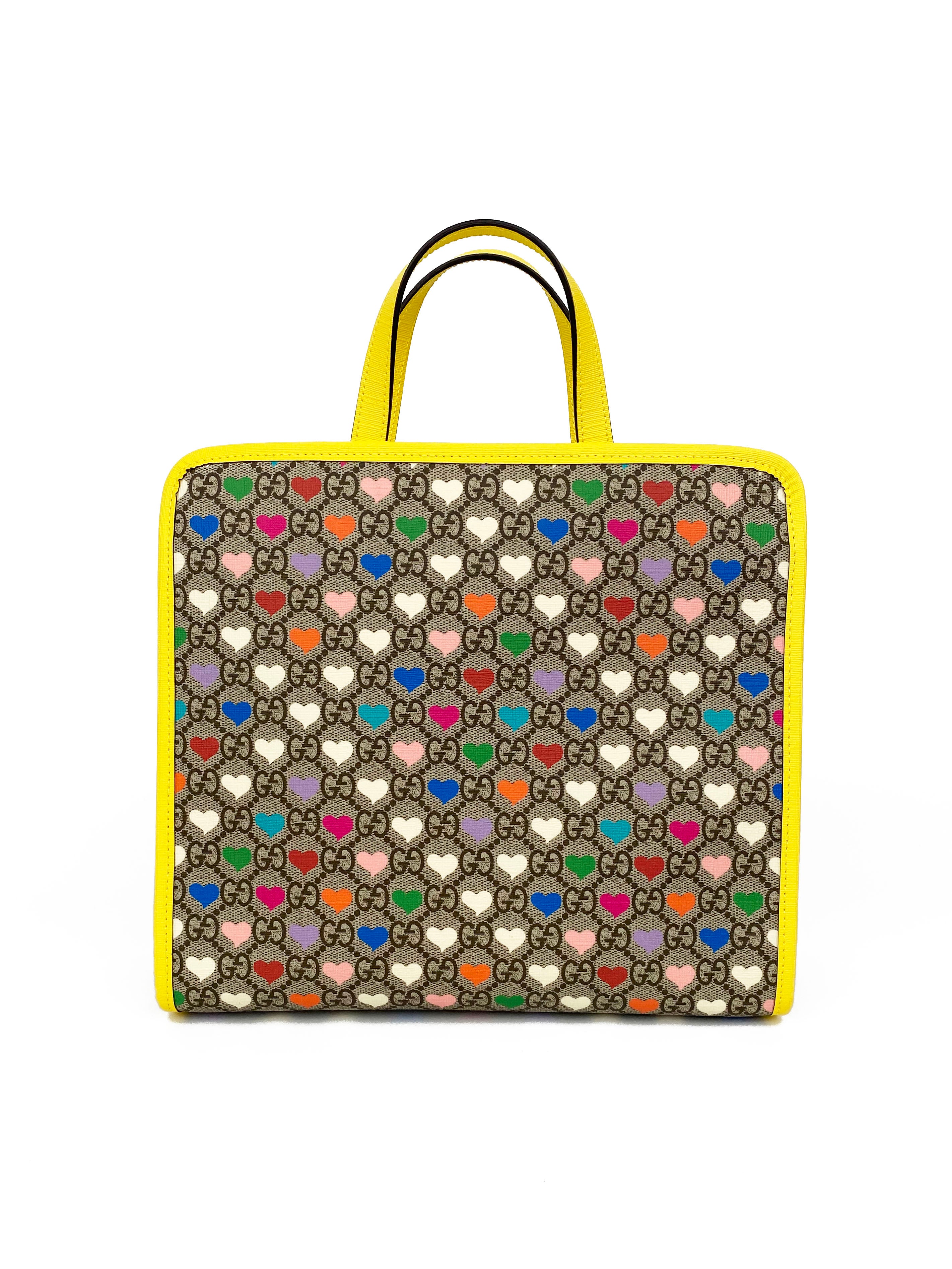 Gucci GG Supreme Heart Print Tote Bag for Women - Beige Designer Shoulder Handbag | Perfect for Work, Travel & Everyday Use
