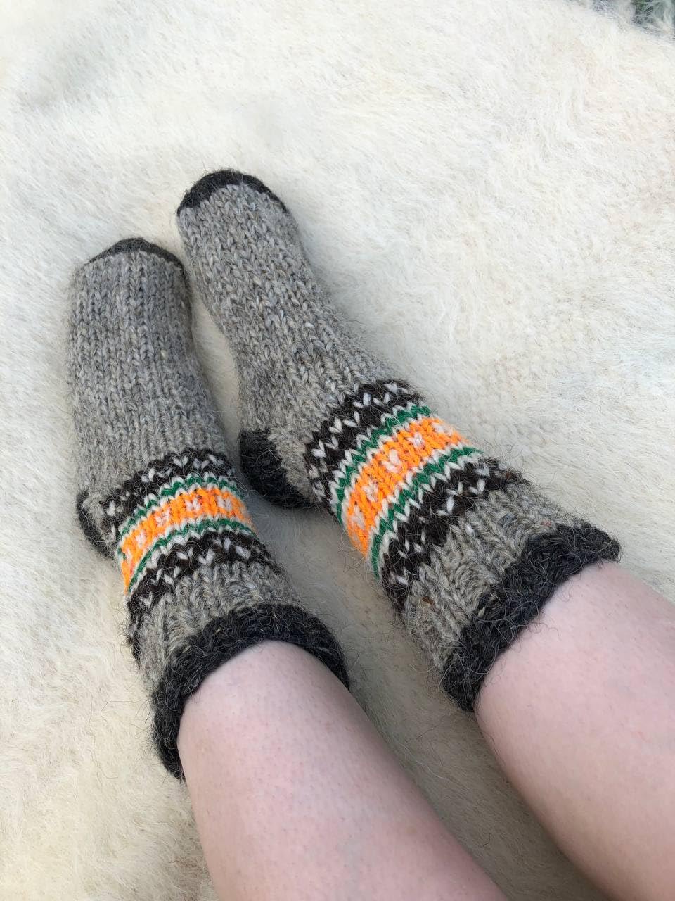 Premium Grey Wool Socks for Women (US 5-5.5) - Hand Knitted Thick Winter Socks, Organic Merino Wool, Extra Warm Bed Socks - Perfect for Cold Weather, Home Comfort & Outdoor Activities