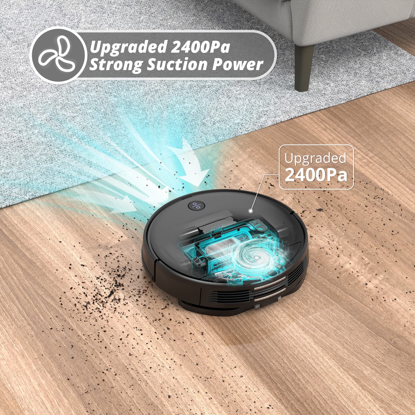 VIOMI V2 Max Robot Vacuum Cleaner with Smart Mapping, 3000Pa Strong Suction, Self-Charging - Works with Alexa & Google Assistant - Perfect for Hardwood Floors, Carpets and Pet Hair Cleaning