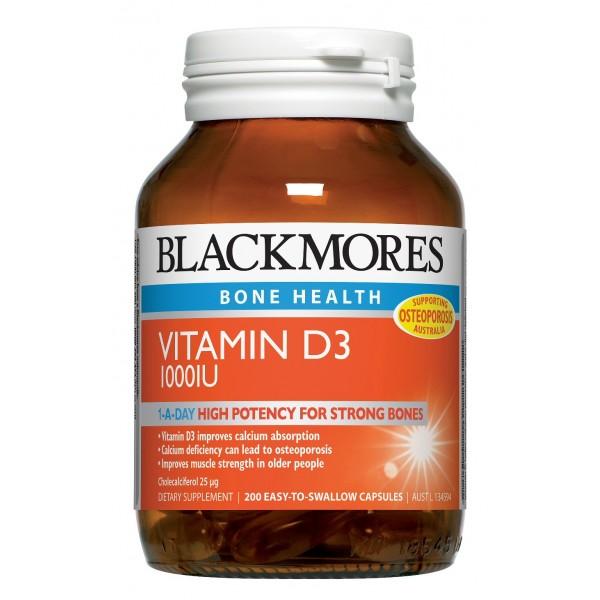 Blackmores Vitamin D3 1000iu Supplement - Supports Bone Health & Immune System - for Adults & Kids - Daily Immune Support & Calcium Absorption Aid - Perfect for Home, Office & Travel Use