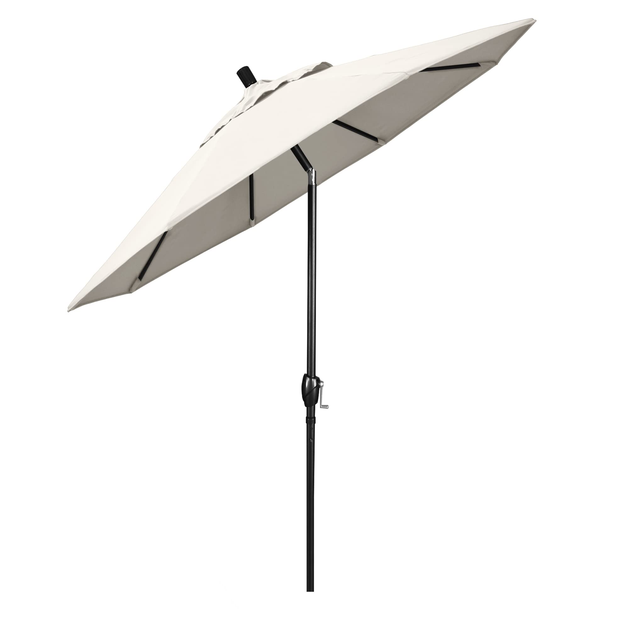 California Umbrella GSPT908302-SA53 9' Round Aluminum Patio Umbrella with Crank Lift & Push Button Tilt - Black Pole & Pacifica Canvas - Perfect for Outdoor Dining, Poolside Lounging, and Garden Shade
