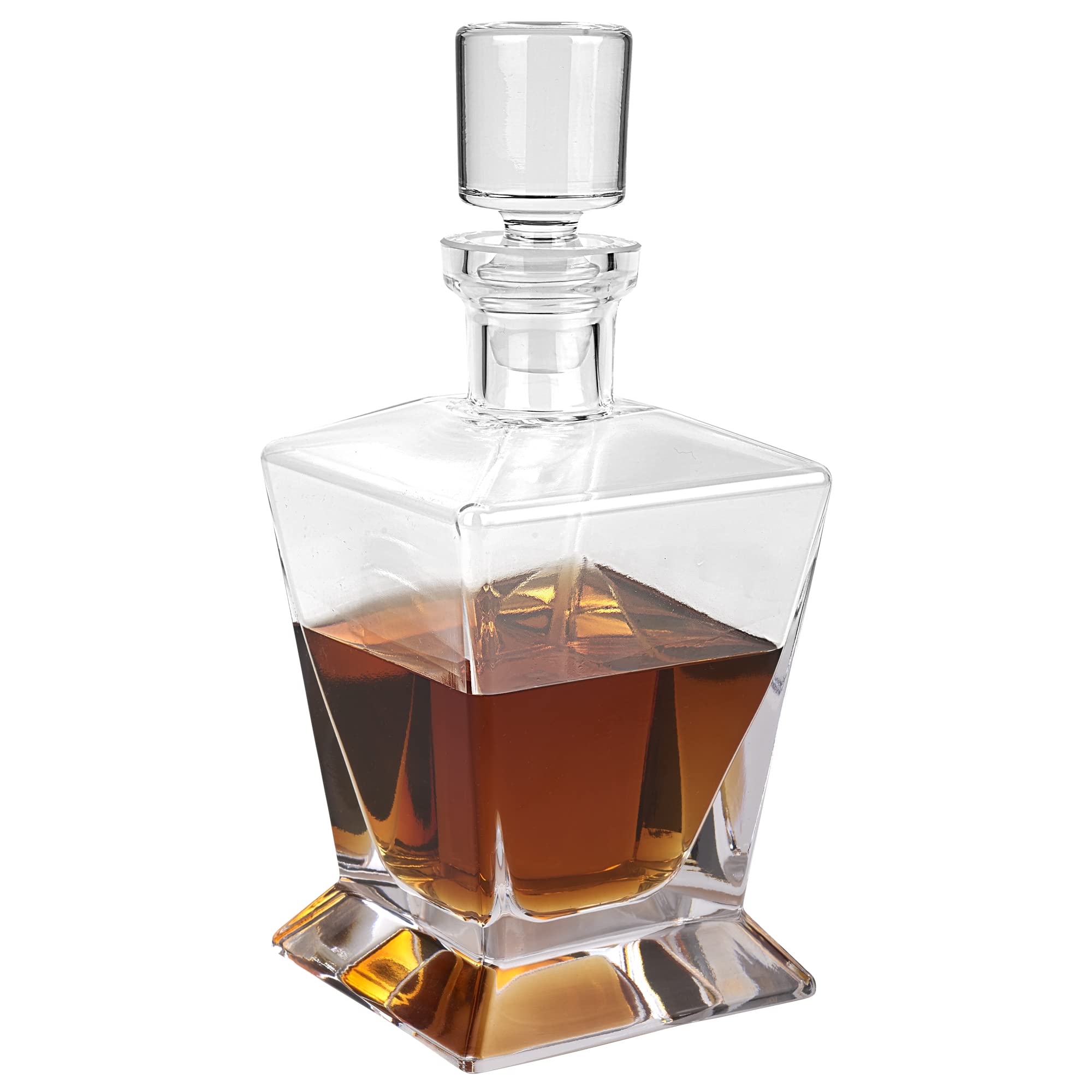 Badash Regal Crystal Decanter - 28 oz Lead-Free Whiskey Decanter for Scotch & Bourbon with Glass Stopper - Handcrafted European Barware - Perfect for Home Bars, Gifts & Entertaining