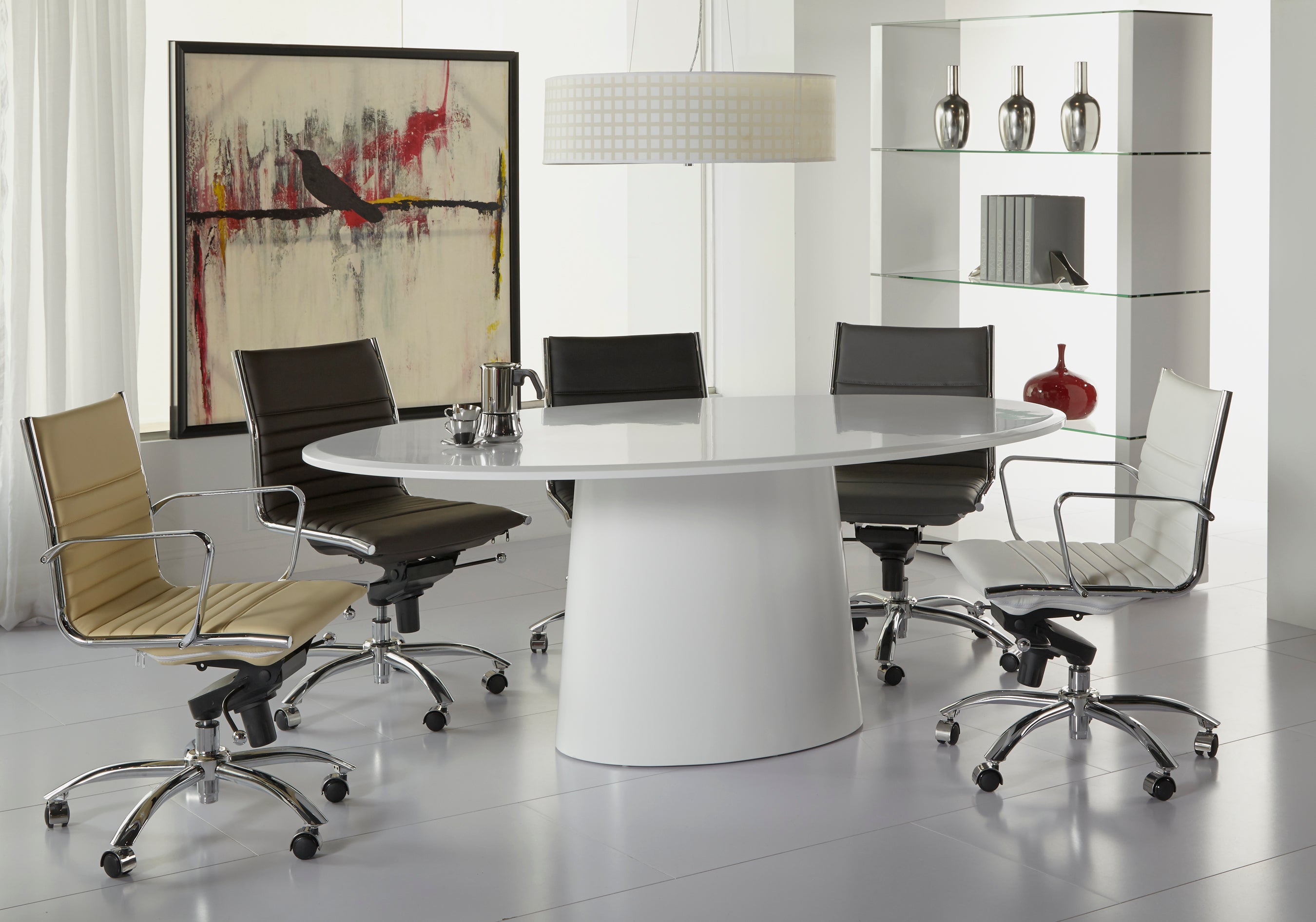 Euro Style Dirk Low Back Office Chair - Armless Ergonomic Design with Chrome Steel Base for Home, Office & Workspace Comfort