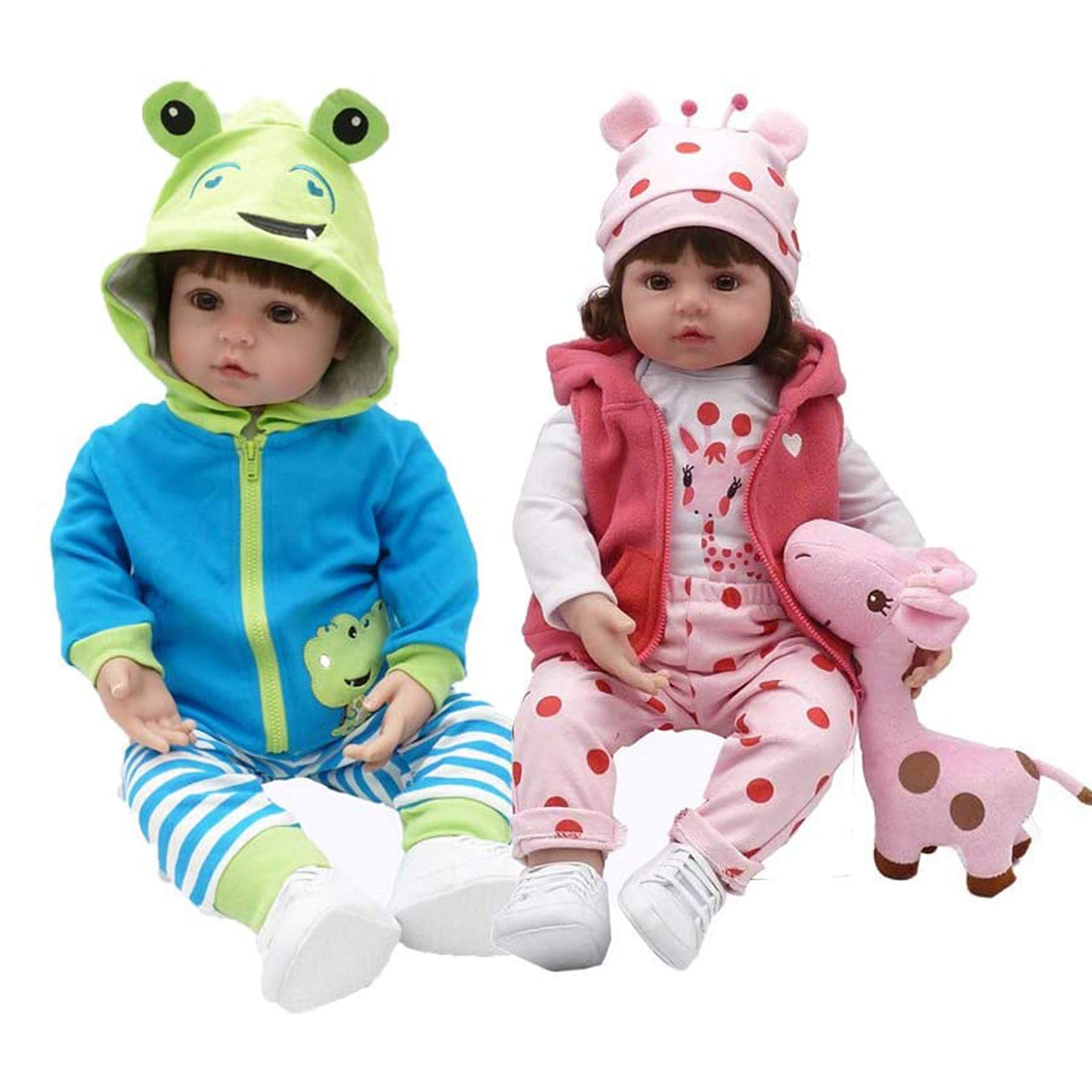 Reborn Baby Dolls Set - 18 Inch Realistic Caucasian Twins Boy & Girl, Lifelike Newborn Preemie Dolls for Toddlers, Perfect Birthday Gift for Kids 3+ Years Old | Great for Role Play, Nursery Decor & Collectibles