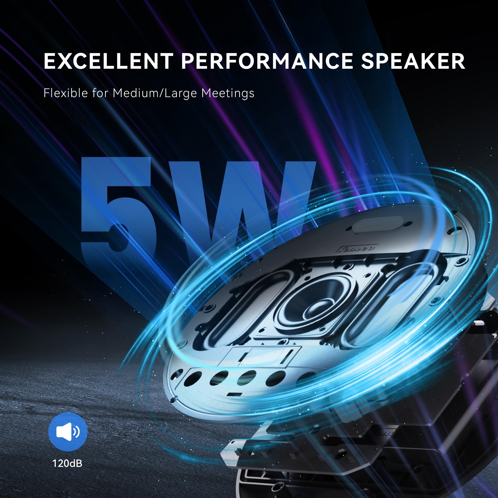 Tenveo MagiCall Conference Speaker with Microphone - Bluetooth/Wireless/USB Omnidirectional Speakerphone with Noise Cancellation & 360° Pickup for 10-15 People - Perfect for Online Meetings, Webinars & Remote Team Collaboration