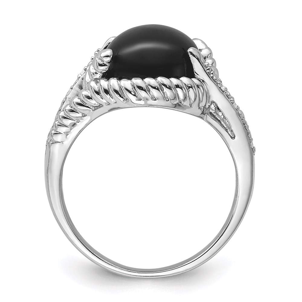 925 Sterling Silver Onyx and Diamond Ring for Women - Elegant Fine Jewelry Gift for Her, Perfect for Anniversaries, Birthdays & Special Occasions