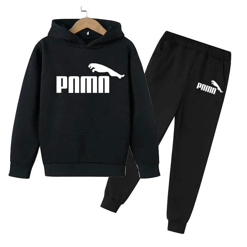 2023 Trendy Kids' Hoodie & Pants 2-Piece Set - Boys & Girls Spring/Fall Casual Outfit for Outdoor Jogging, Playdates & School Activities | Comfortable Cotton Sweatshirt & Jogger Pants