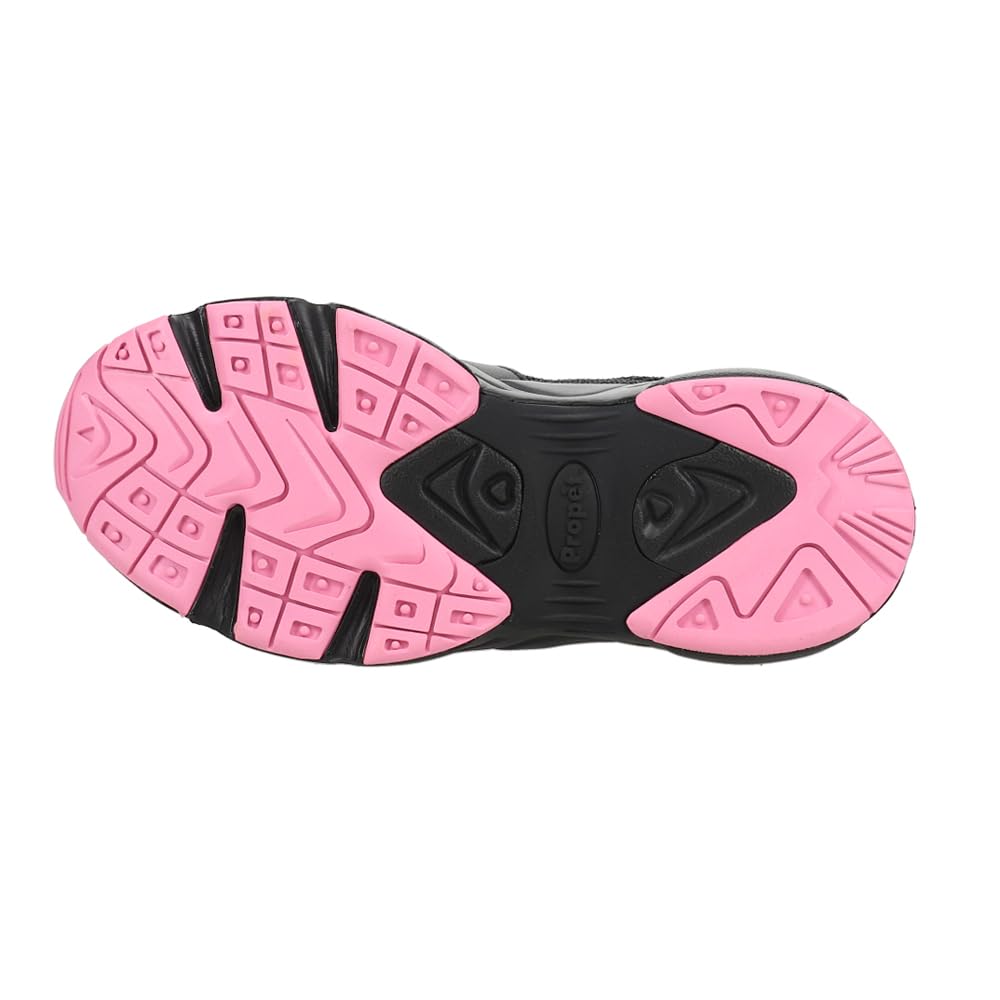Propet Women's Stability X Walking Sneakers - Black & Pink | Comfortable Supportive Shoes for Walking, Hiking & Everyday Wear