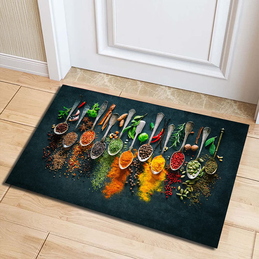 GUBIYU Non-Slip Kitchen Rug - 23.6x35.4 Inch Spicy Chili Pepper Decor Floor Mat for Cooking, Bath & Entryway | Soft, Durable Home Decor Doormat for Kitchen, Bathroom & Front Door