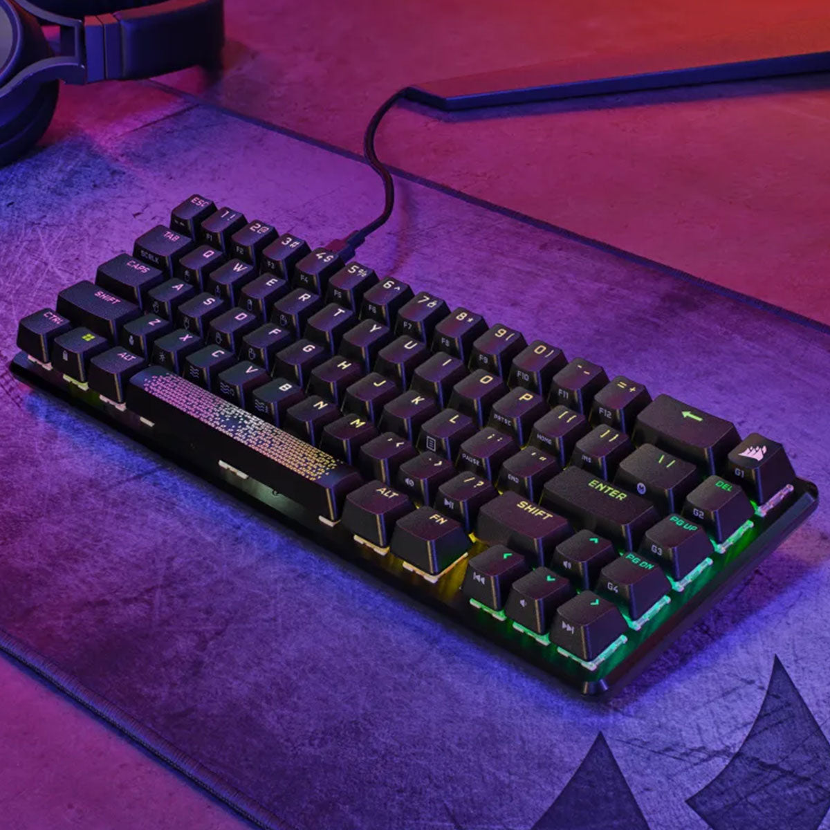 Corsair K65 PRO MINI RGB 65% Optical Mechanical Gaming Keyboard - Compact Wired Keyboard for PC, Mac, PS5 - Perfect for Esports, Streaming & Office Work