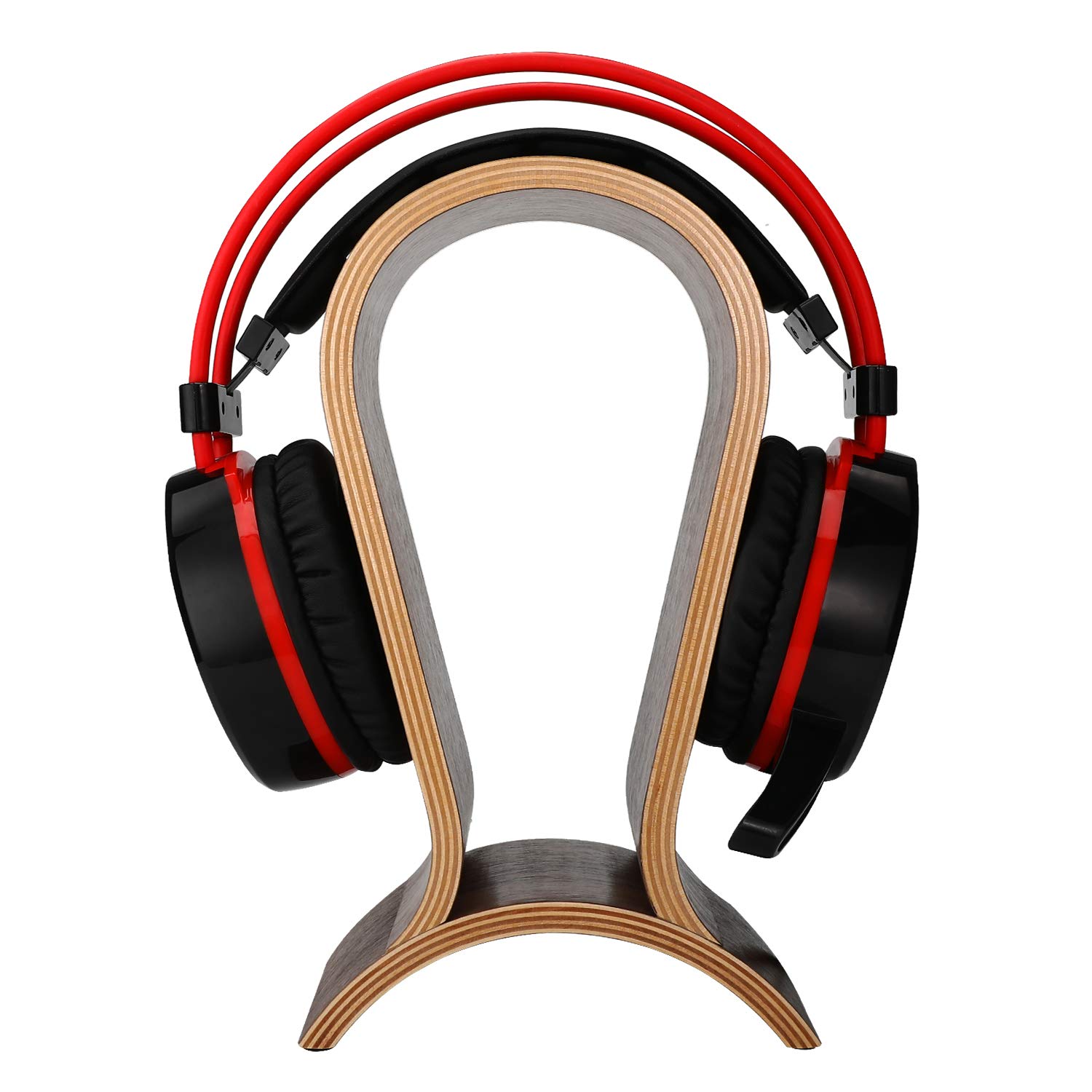 Premium Wooden Headphone Stand for Gaming & Over-Ear Headphones - ONEGenug Headset Holder with Cable Management for Desk & Home Office Organization