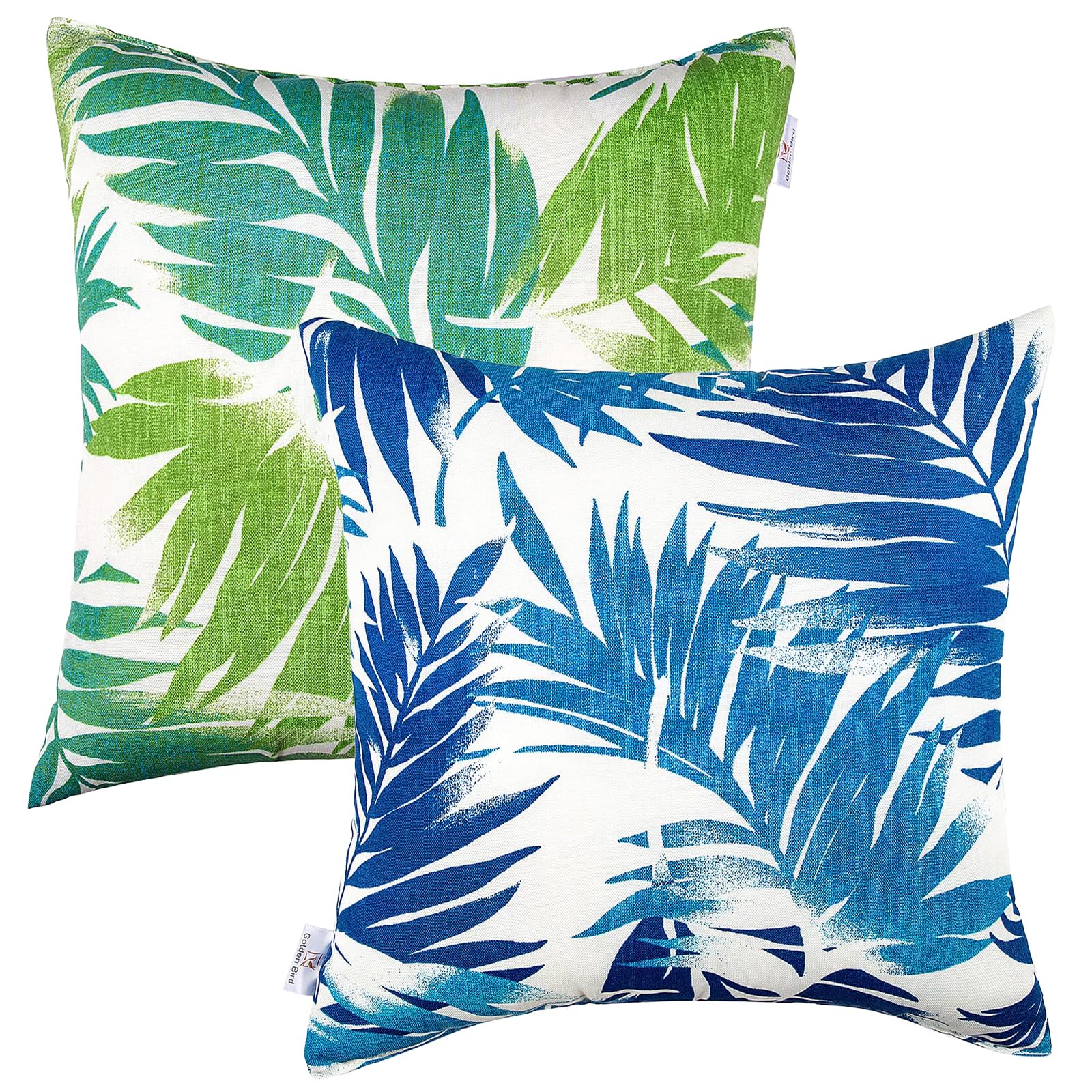 JMGBird Outdoor Pillows Set of 2 - Waterproof 18x18 Inch Square Throw Pillow Covers for Patio Furniture, 2 Color Options - Perfect for Garden, Deck, Poolside & Outdoor Lounge Areas