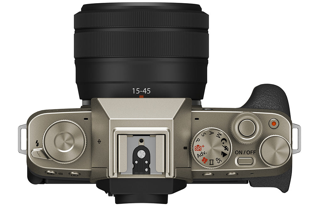 FUJIFILM X-T200 Mirrorless Digital Camera with XC15-45mm Lens Kit (Gold) - Perfect for Travel Photography & Vlogging