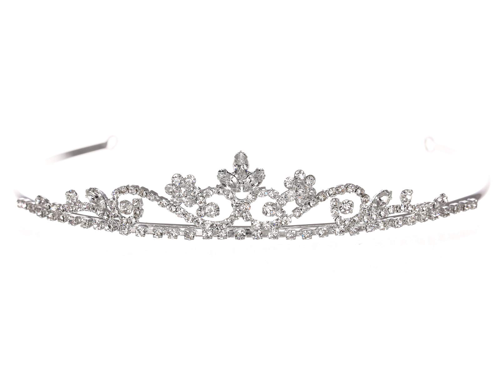 Sparkling Rhinestone Crystal Flower Tiara Crown for Brides, Wedding, Prom, Pageant – Perfect for Bridal Accessories, Special Occasions & Photo Shoots