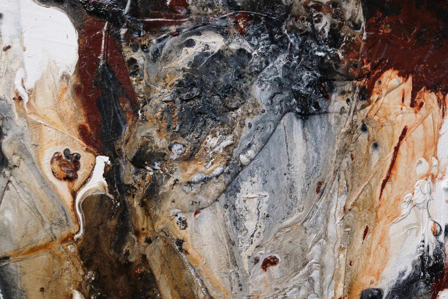 Pangea 270cm x 120cm Black Oxide Rust Textured Abstract Canvas Art - Modern Wall Decor for Living Room, Bedroom & Office