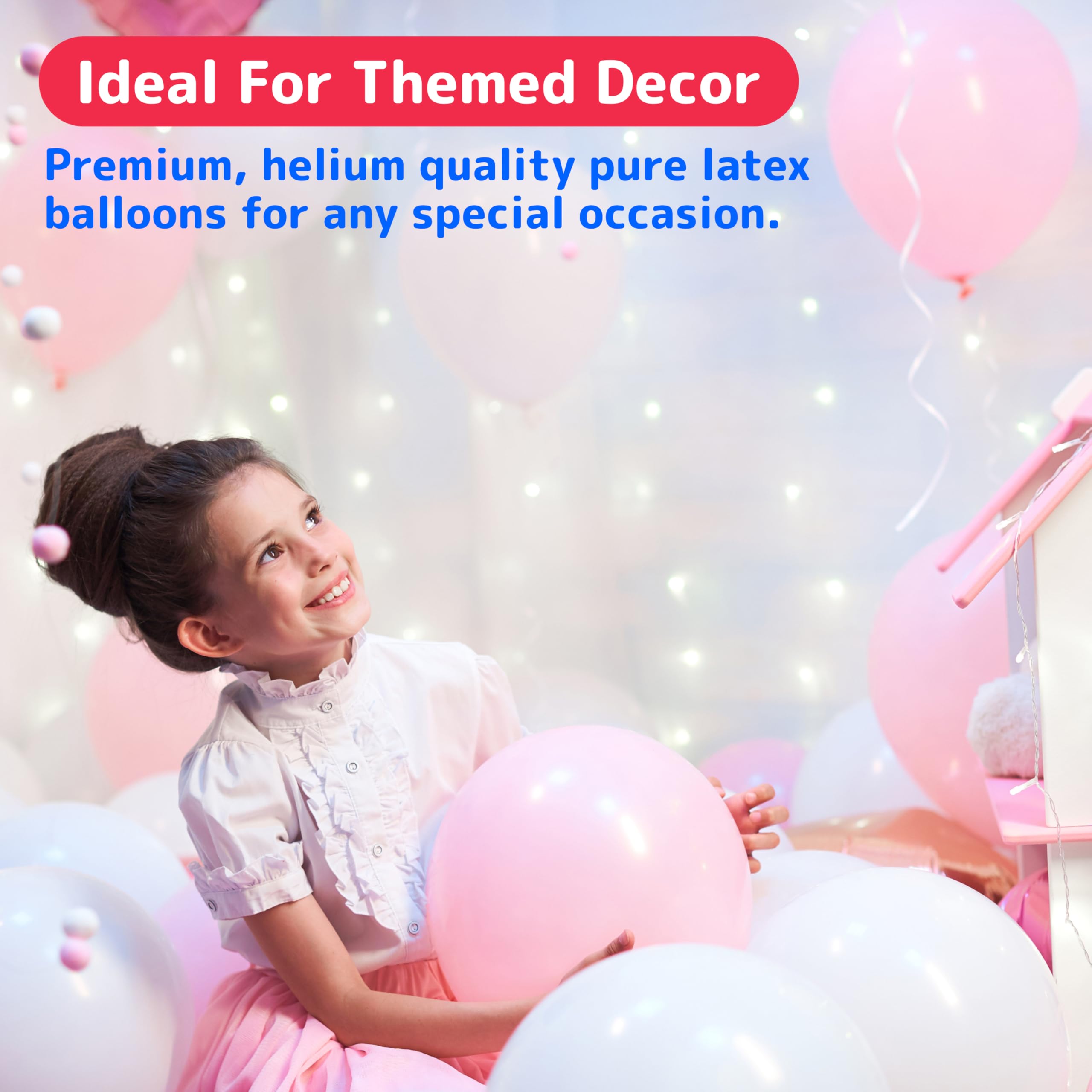 Prextex 75-Pack 12 Inch Pink Party Balloons with Matching Ribbon - Helium Quality for Pink Theme Parties, Weddings, Baby Showers & Birthday Decorations - Perfect for Balloon Arches, Backdrops and Party Supplies