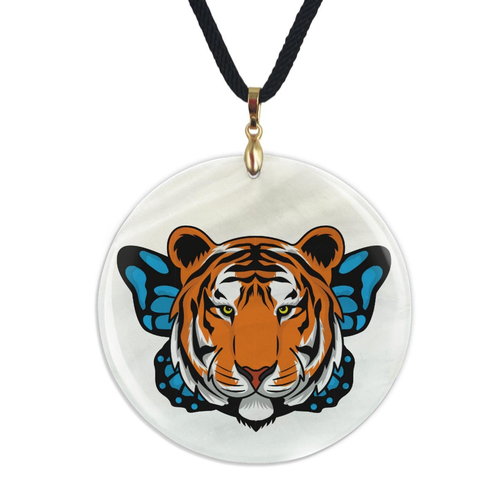 Tiger Face Statement Necklace - Boho Shell Necklace for Women & Kids | Western Style Cute Necklaces | Perfect Birthday Gift for Her & Girls | Ideal for Casual Wear, Parties & Festivals