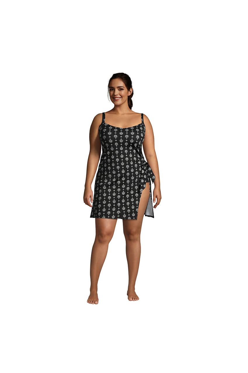 Lands' End Women's Chlorine Resistant Sweetheart Neck One Piece Swimsuit with Adjustable Straps - Swim Dress for Beach, Pool & Water Aerobics
