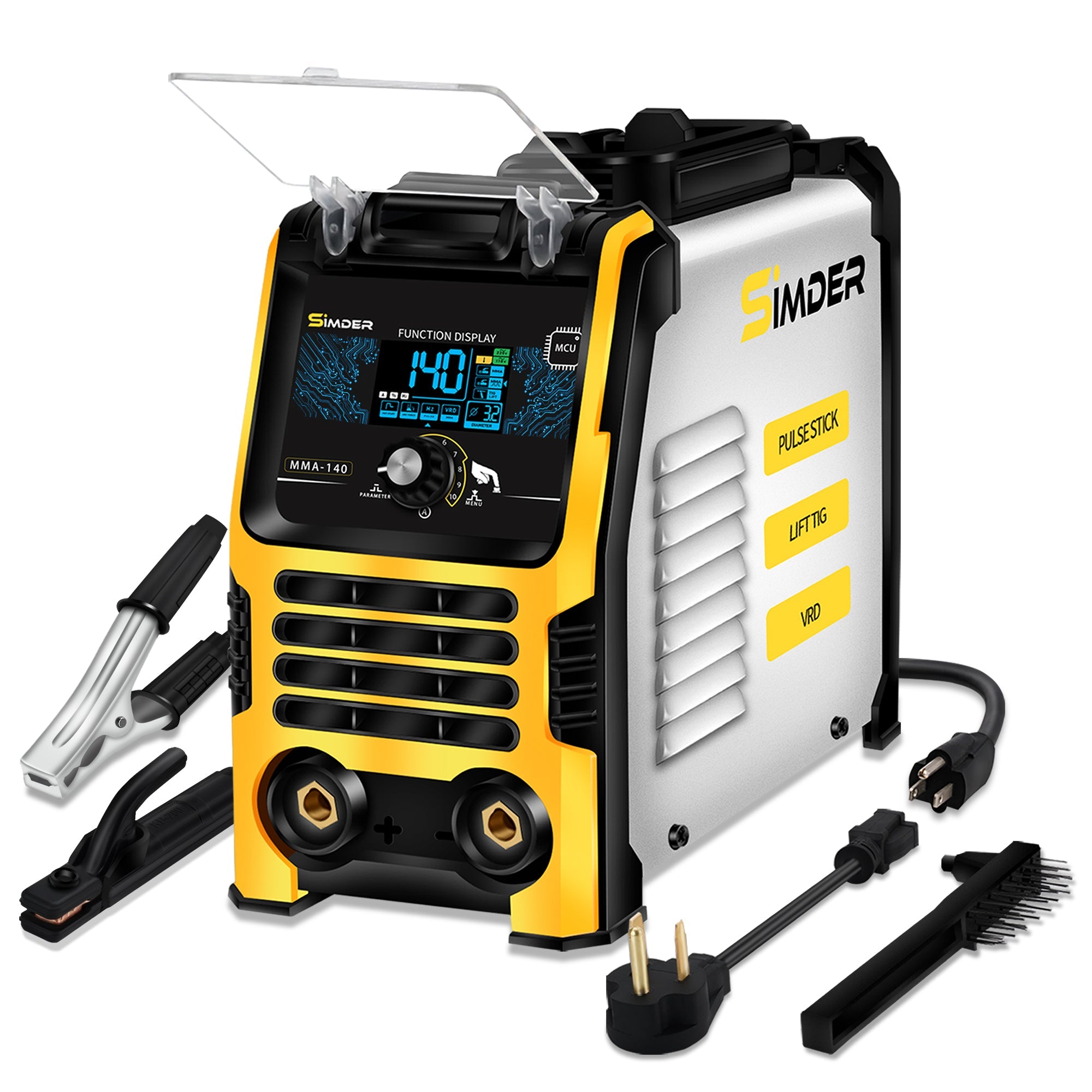 SSimder MMA 140 3-in-1 Pulse Stick Welder Machine - Portable Arc Welder for Home DIY, Auto Repair & Metal Fabrication - Ideal for Welding Projects, Farm Equipment & Construction Work