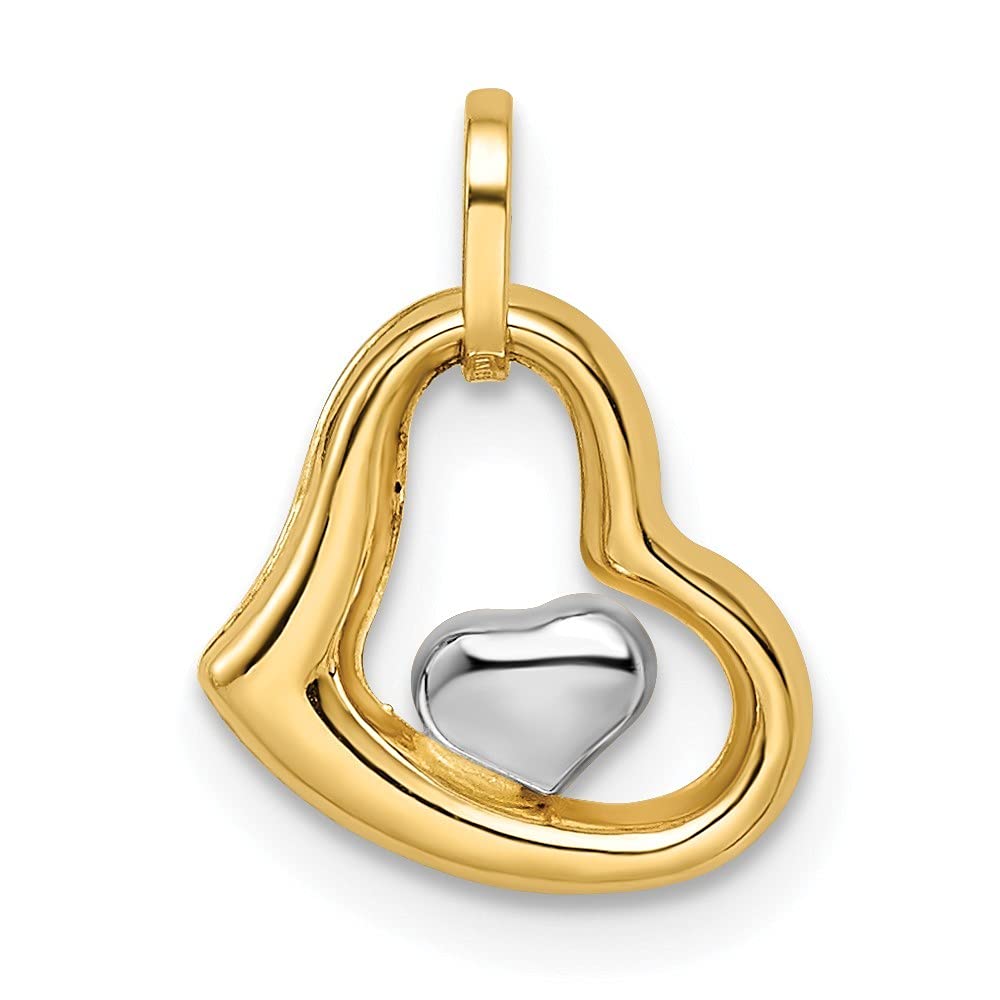 14K Rhodium Plated Heart Pendant Necklace for Women - Elegant Valentine's Day Gift, Anniversary Present & Romantic Jewelry - Perfect for Date Nights, Weddings and Special Occasions