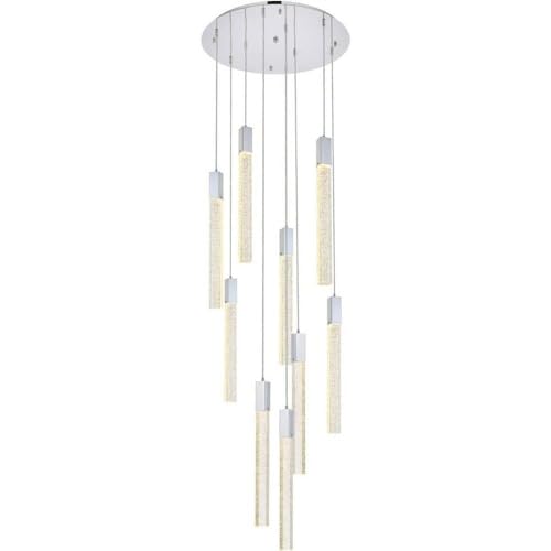 Weston 9-Light Chrome Pendant Lighting Fixture - Modern Dining Room Chandelier for Kitchen Island & Living Room Decor