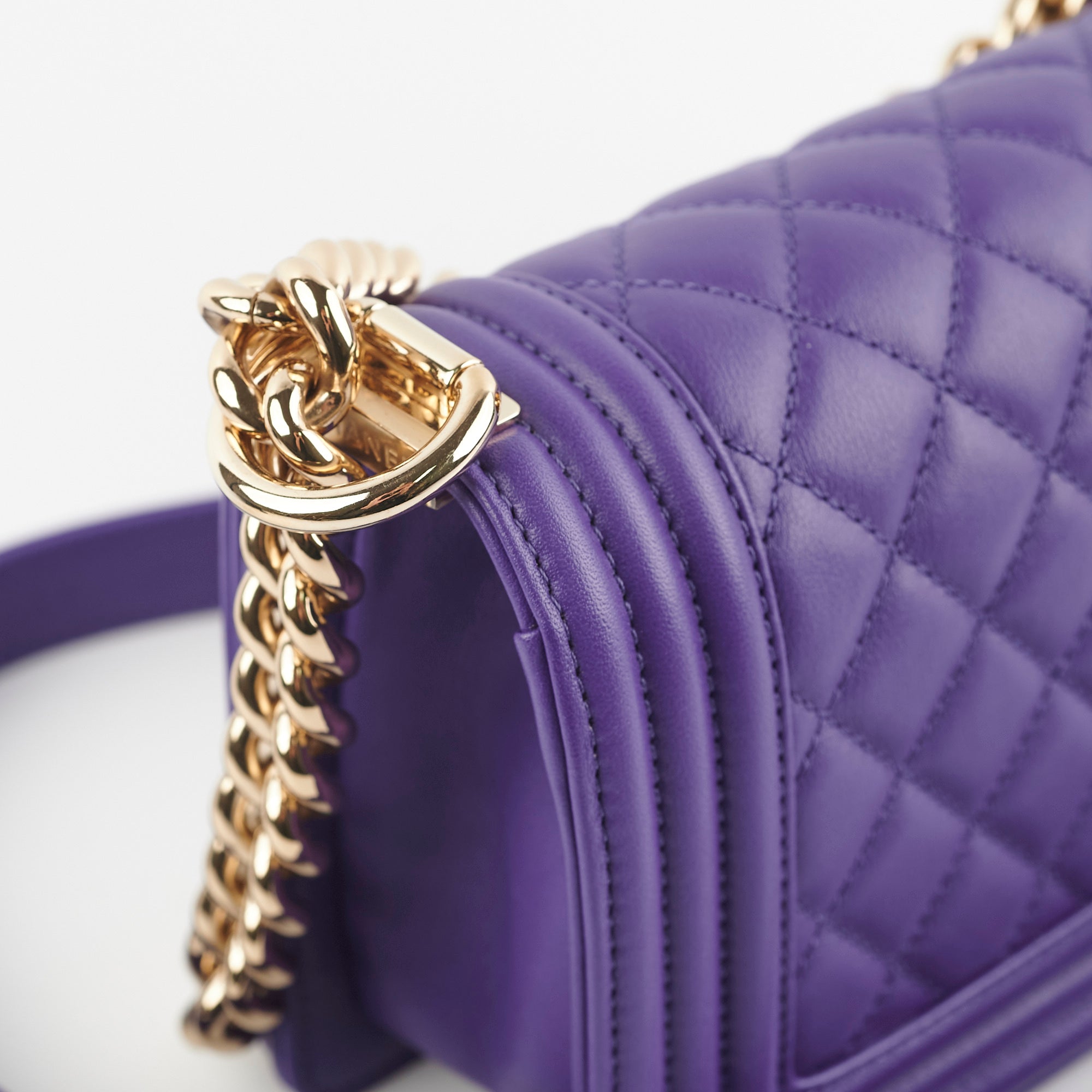 Chanel 19k Small Boy Quilted Purple Leather Crossbody Bag - Luxury Designer Handbag for Women, Perfect for Parties, Dating & Daily Use