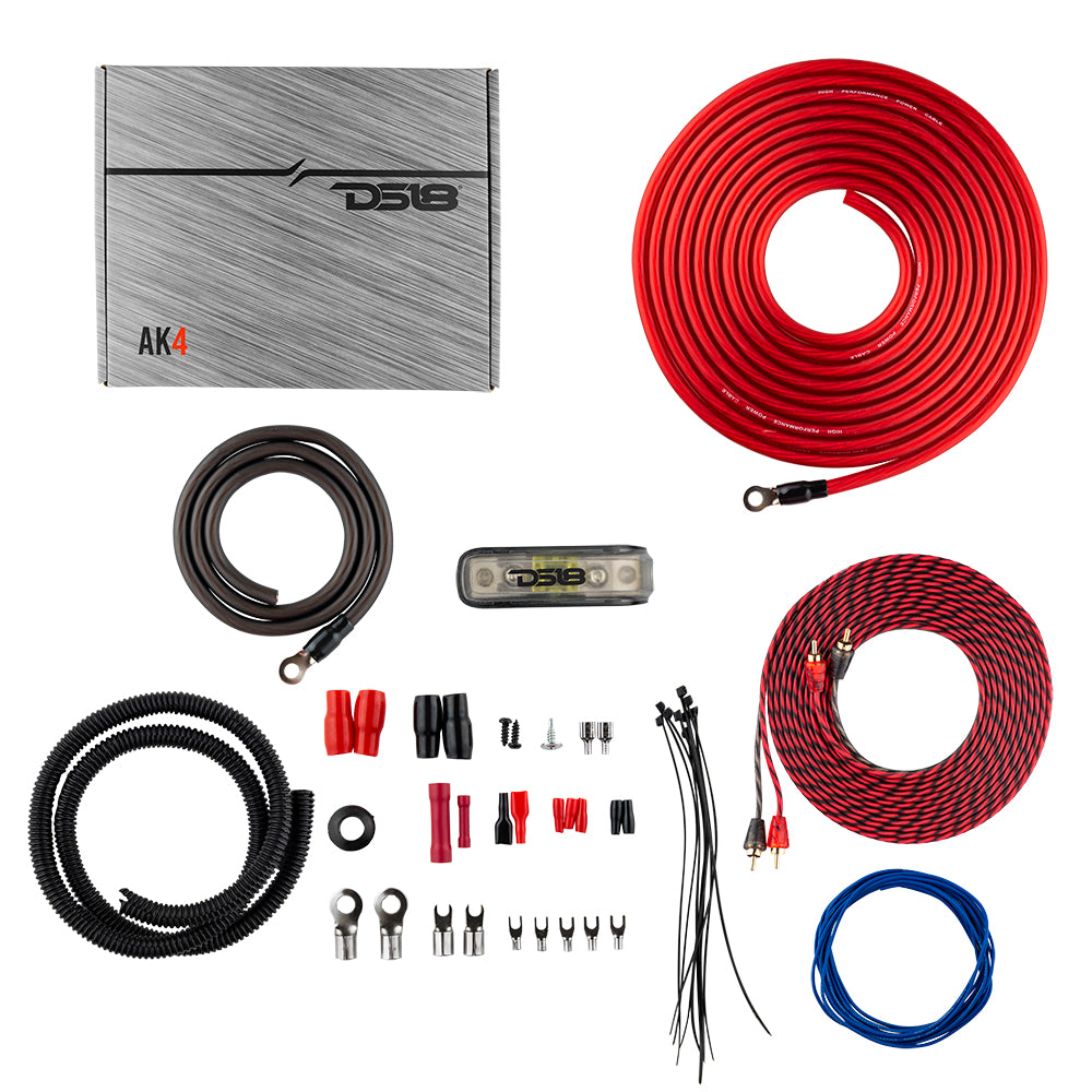 4 Gauge CCA Amplifier Wiring Kit - Complete Car Audio Power Install Kit with RCA Cables & Fuse Holder - Perfect for Car Stereo, Subwoofer, and Speaker Upgrades