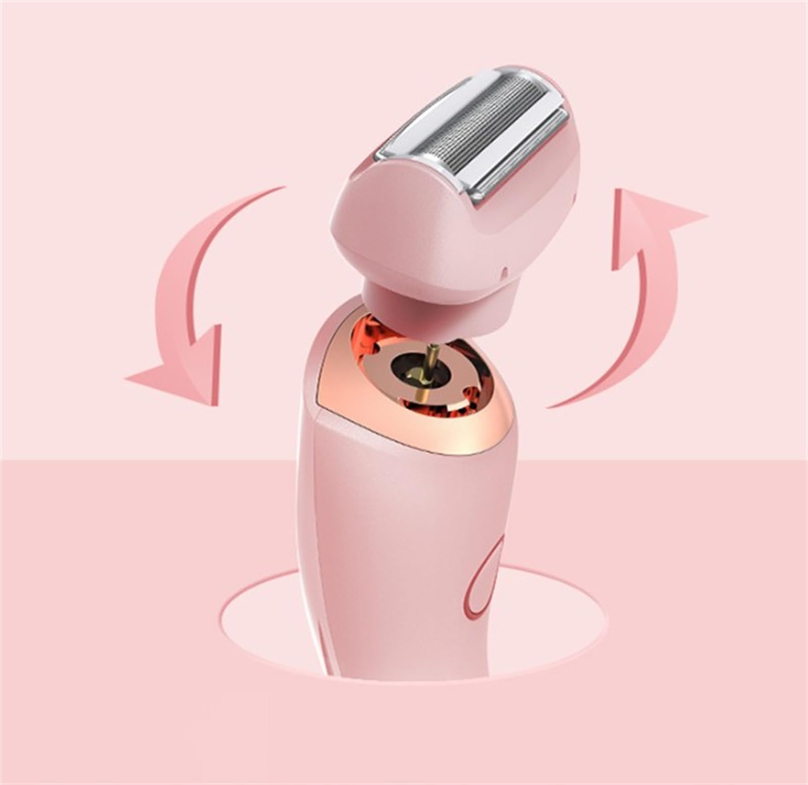 SmoothShave Electric Razor for Women - 2-in-1 Dual Head Hair Removal & Shaving Kit - Waterproof Cordless Lady Shaver for Legs, Bikini & Underarms - Painless Hair Trimmer for Sensitive Skin