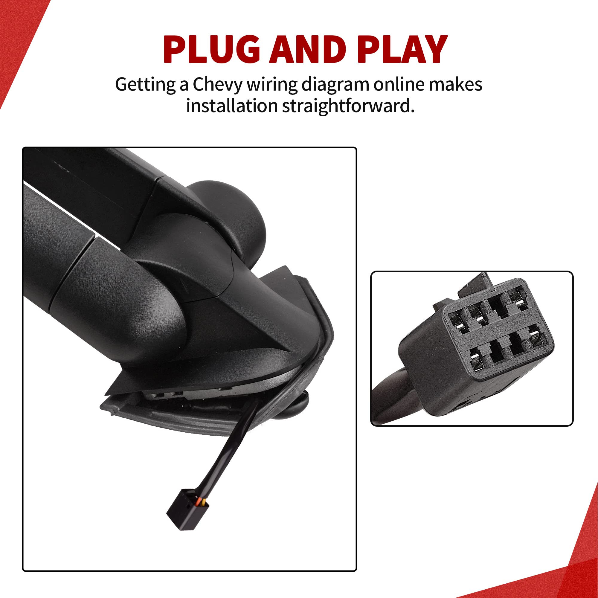 YITAMOTOR Power Heated Telescoping Towing Mirrors for 1999-2002 Chevy Silverado & GMC Sierra 1500/2500/3500, 2000 Chevy Tahoe & GMC Yukon - Manual Folding Tow Mirror Pair Set - Perfect for Towing Trailers, Boats & RVs