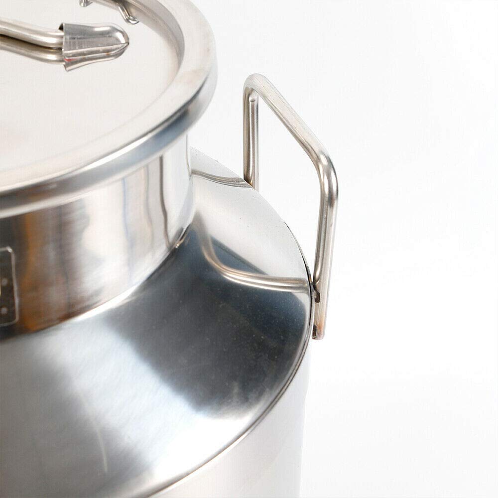 Premium 50L (13.25 Gallon) Stainless Steel Milk Can - Heavy Duty Water Bucket & Wine Storage Container with Airtight Sealed Lid - Ideal for Dairy Farms, Vineyards, Home Brewing & Bulk Liquid Transportation