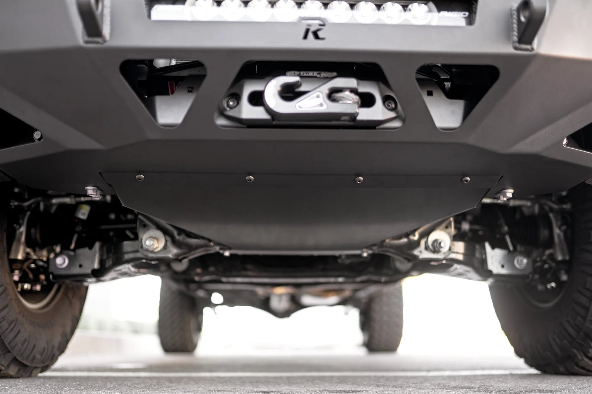 Rago Fabrication Skid Plate for Center Mount Winch Front Bumper - Compatible with 2024+ Toyota Tacoma | Off-Road Protection & Winch Security for Adventure & Trail Riding