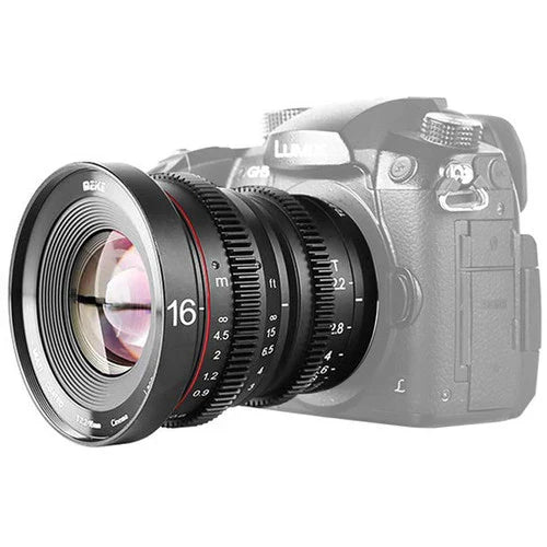 Meike 16mm T2.2 Cinema Prime Lens for MFT Cameras - Wide Angle Cine Lens for Filmmaking, Vlogging & Low Light Photography